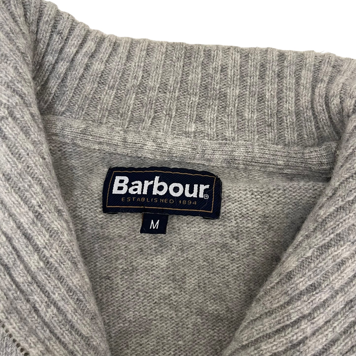 GC232 Barbour ニット セーター ハーフジップアップ トップス ウール100% グレー サイズM