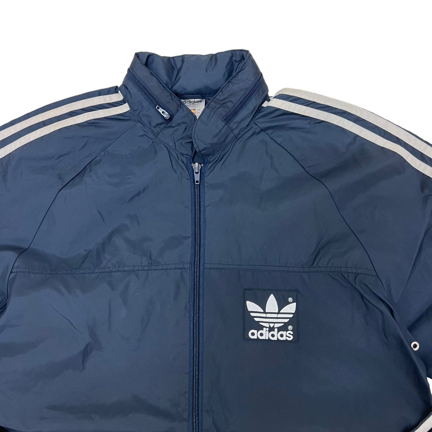 GM150 adidas アディダス 長袖 ジップアップ ナイロン ジャケット 上着 羽織り トップス ネイビー 3本線 メンズ S
