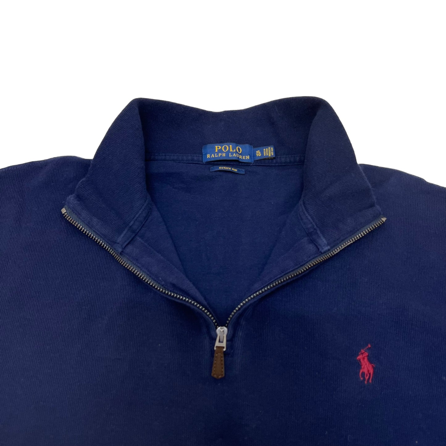 GM215 POLO RALPH LAUREN ポロラルフローレン 長袖 ハーフジップアップ トップス プルオーバー ネイビー系 メンズ XL