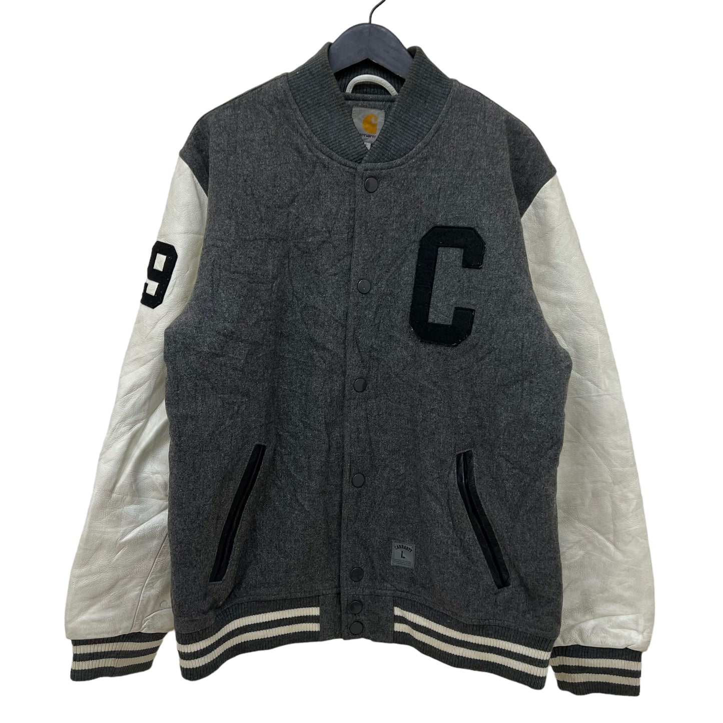 GM128 Carhartt カーハート 長袖 スナップボタン ジャケット 上着 羽織り トップス グレー系 メンズ L