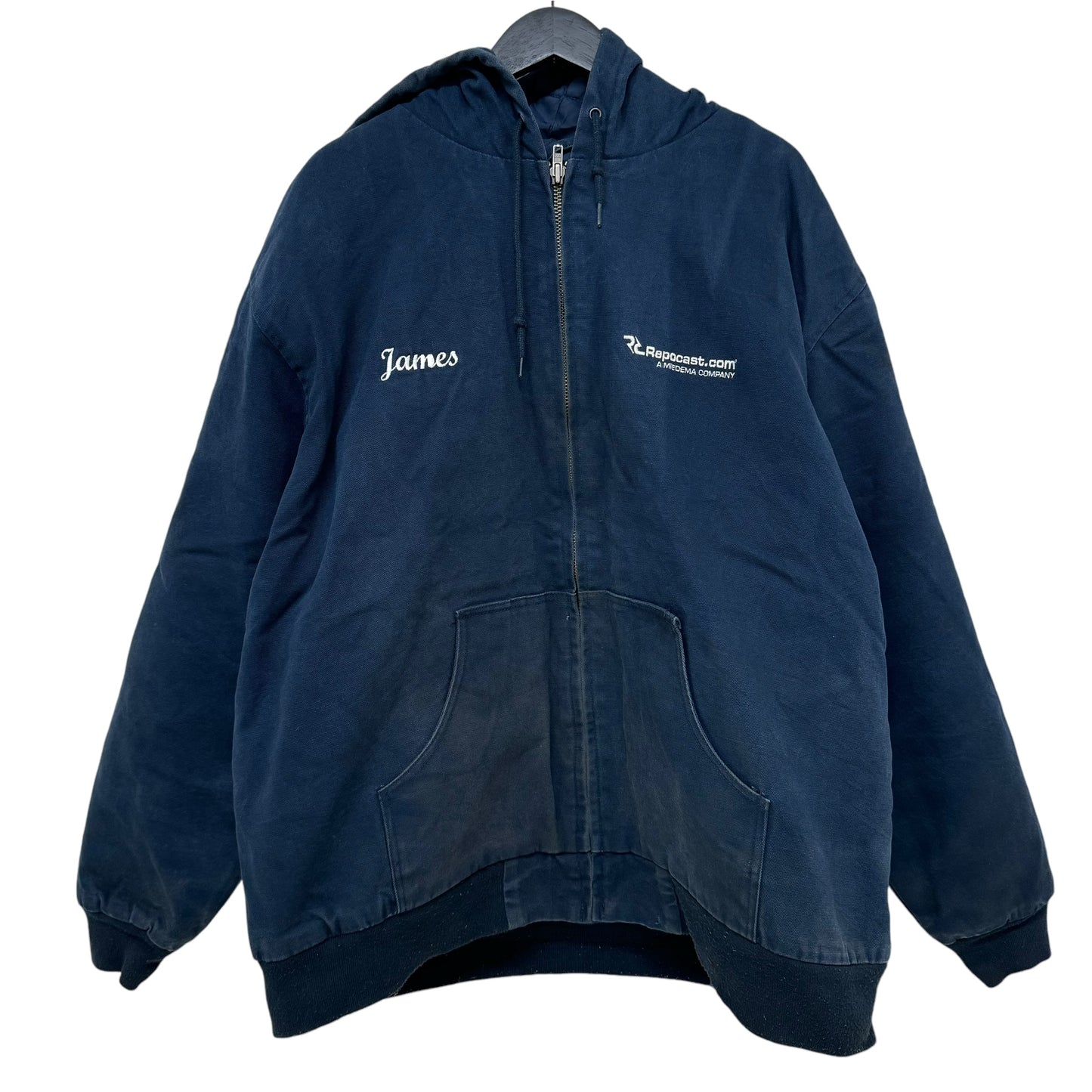 GC959 Corner Stone ダックジャケット ダック地 フーディージャケット ジップアップジャケット ジャケット 長袖 ネイビー メンズ サイズ2XL