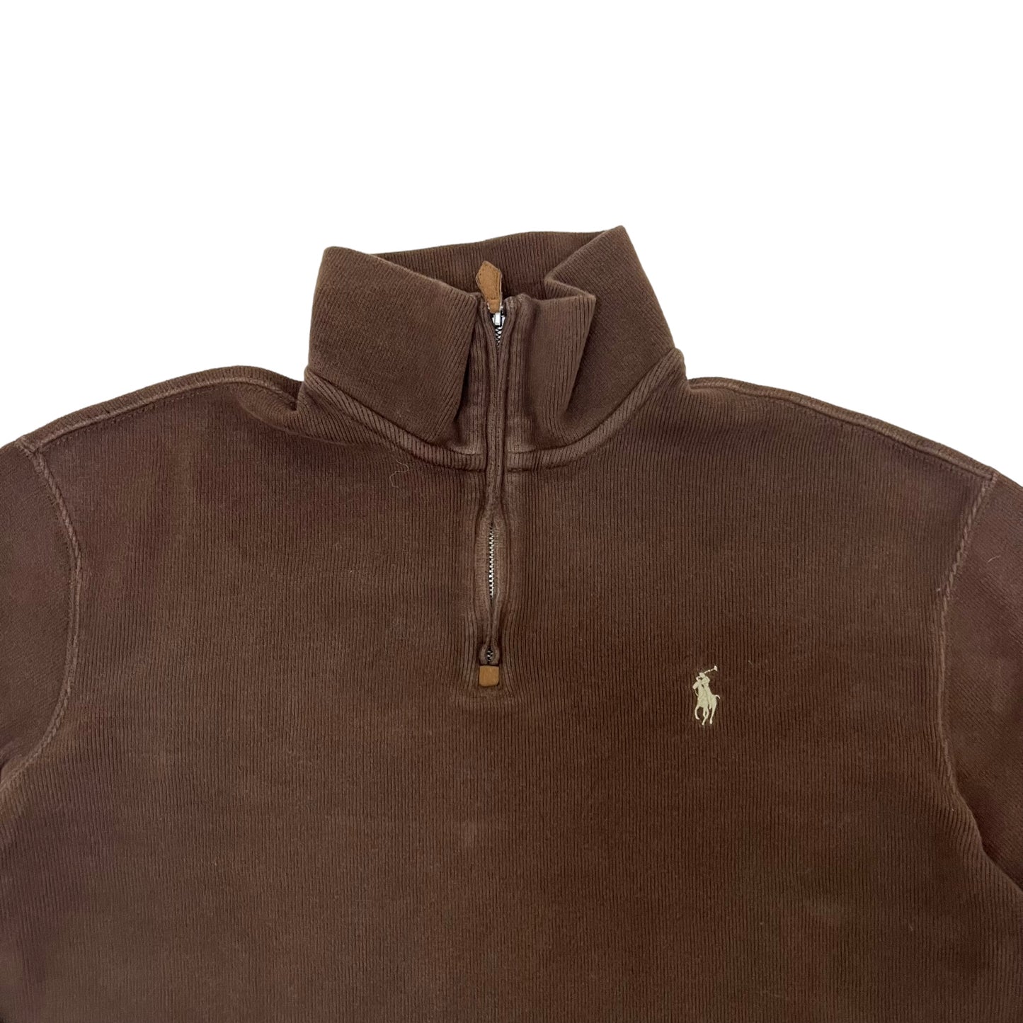 GM216 POLO RALPH LAUREN ポロラルフローレン 長袖 ハーフジップアップ トップス プルオーバー ブラウン系 メンズ M