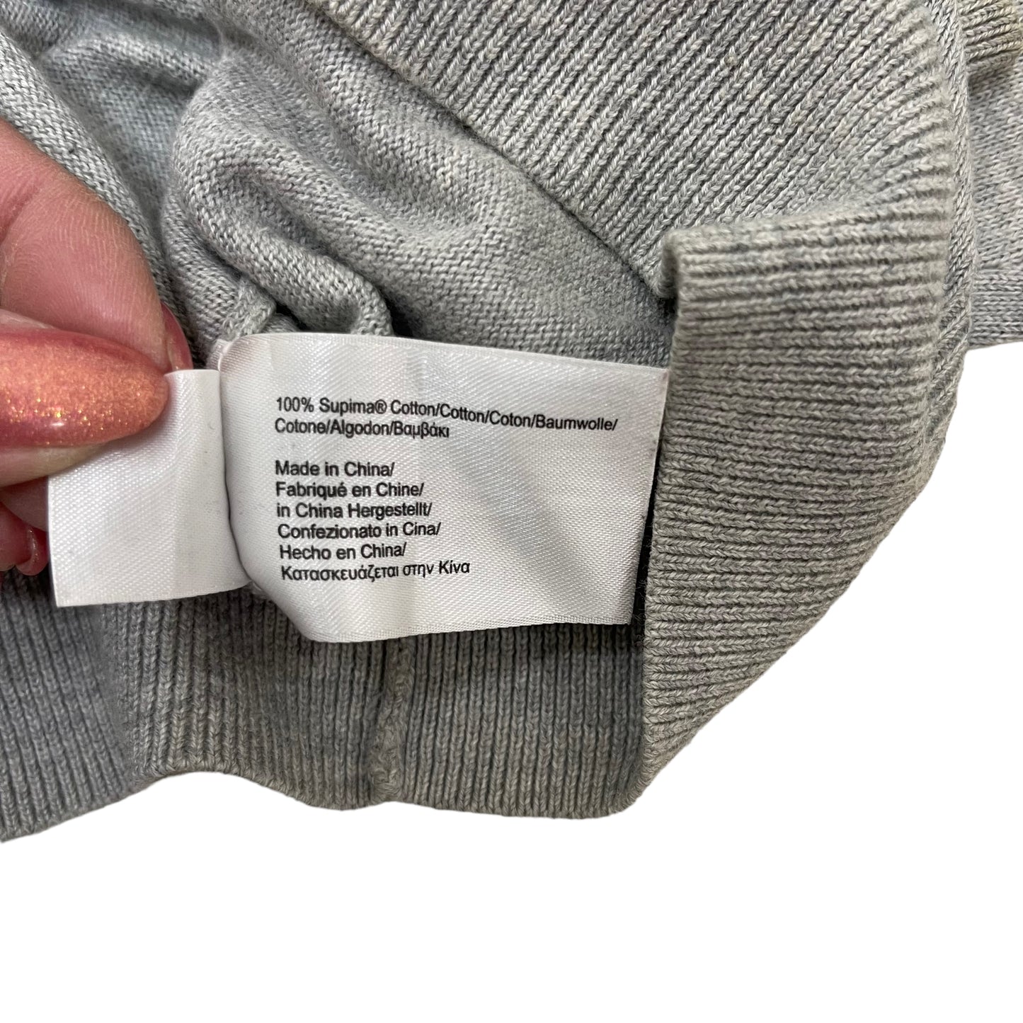 GC468 Brooks Brothers ニットトップス コットン100% プルオーバー Vネック グレー メンズ
