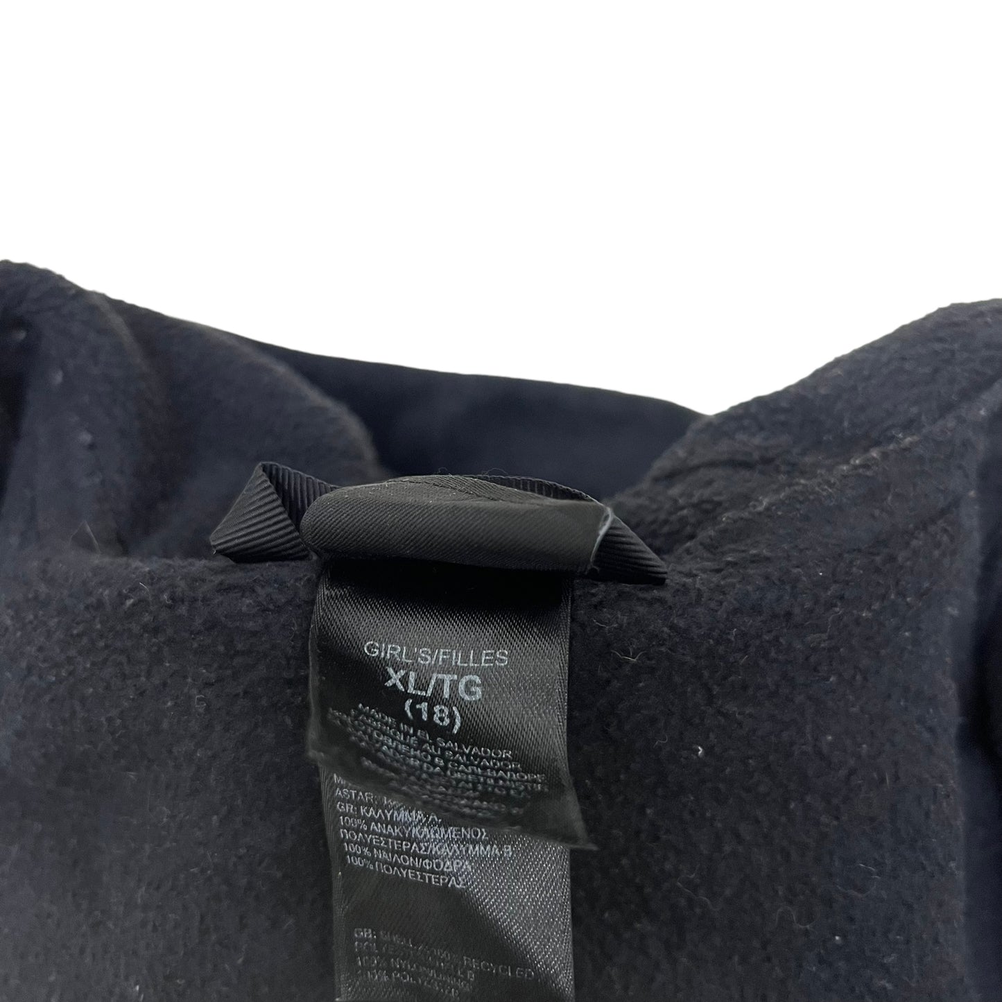 GM368 THE NORTH FACE ザノースフェイス 長袖 ジップアップ フリース ジャケット 上着 羽織り トップス ブラック キッズ 子供服 XL