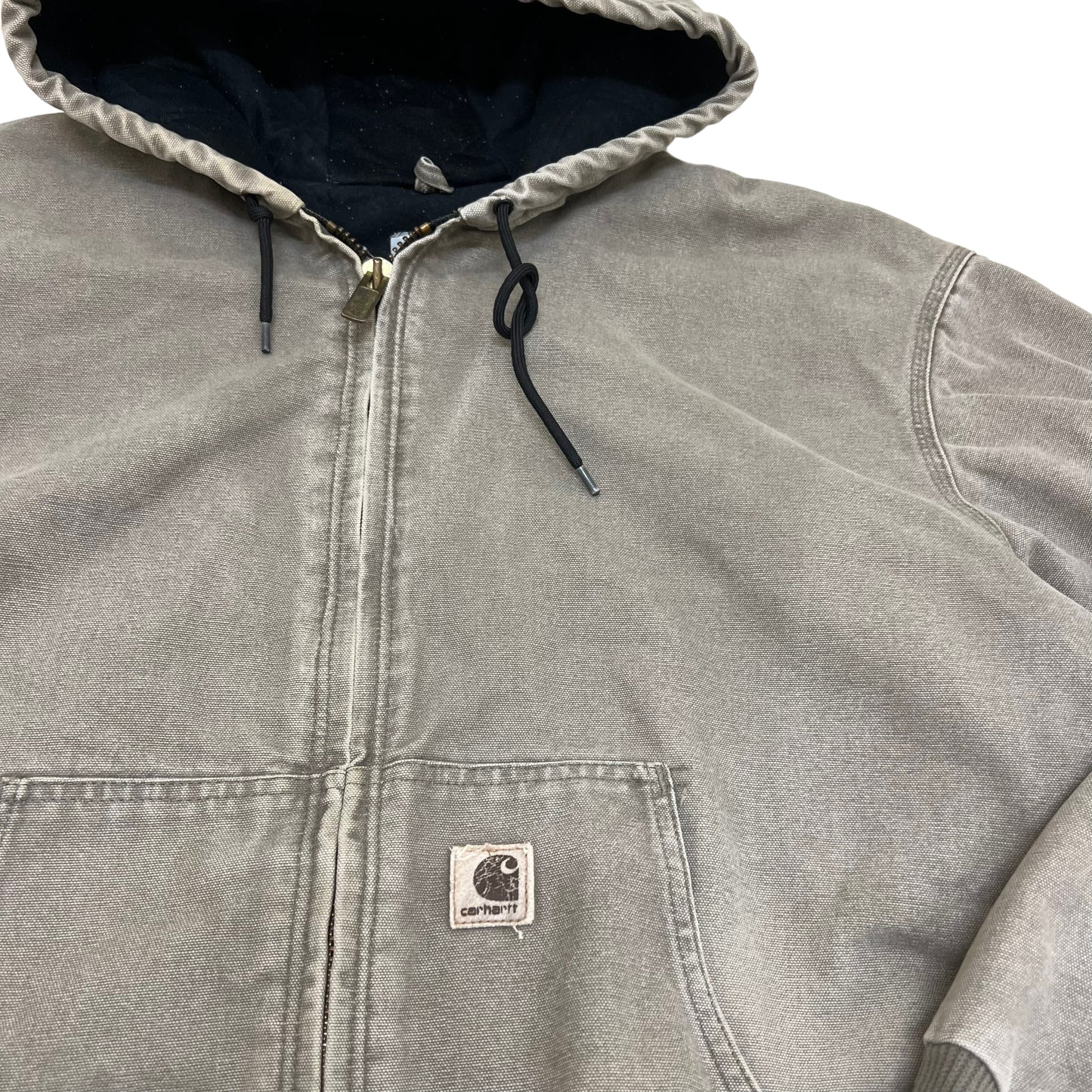 GM125 Carhartt カーハート 長袖 ジップアップ ダックジャケット 上着 羽織り トップス グレージュ系 メンズ 実寸参考