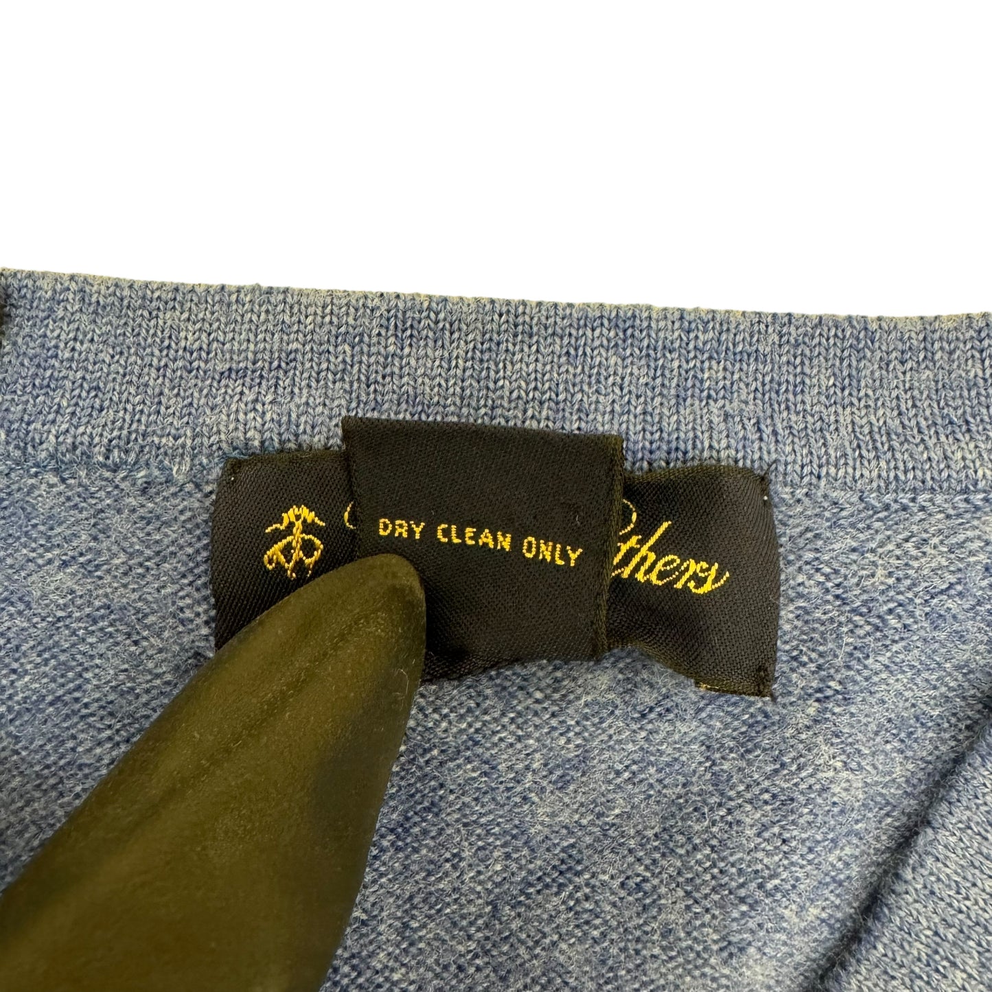 GC844 BROOKS BROTHERS ブルックスブラザーズ セーター ニット Vネック プルオーバー ウール インディゴブルー メンズ サイズL
