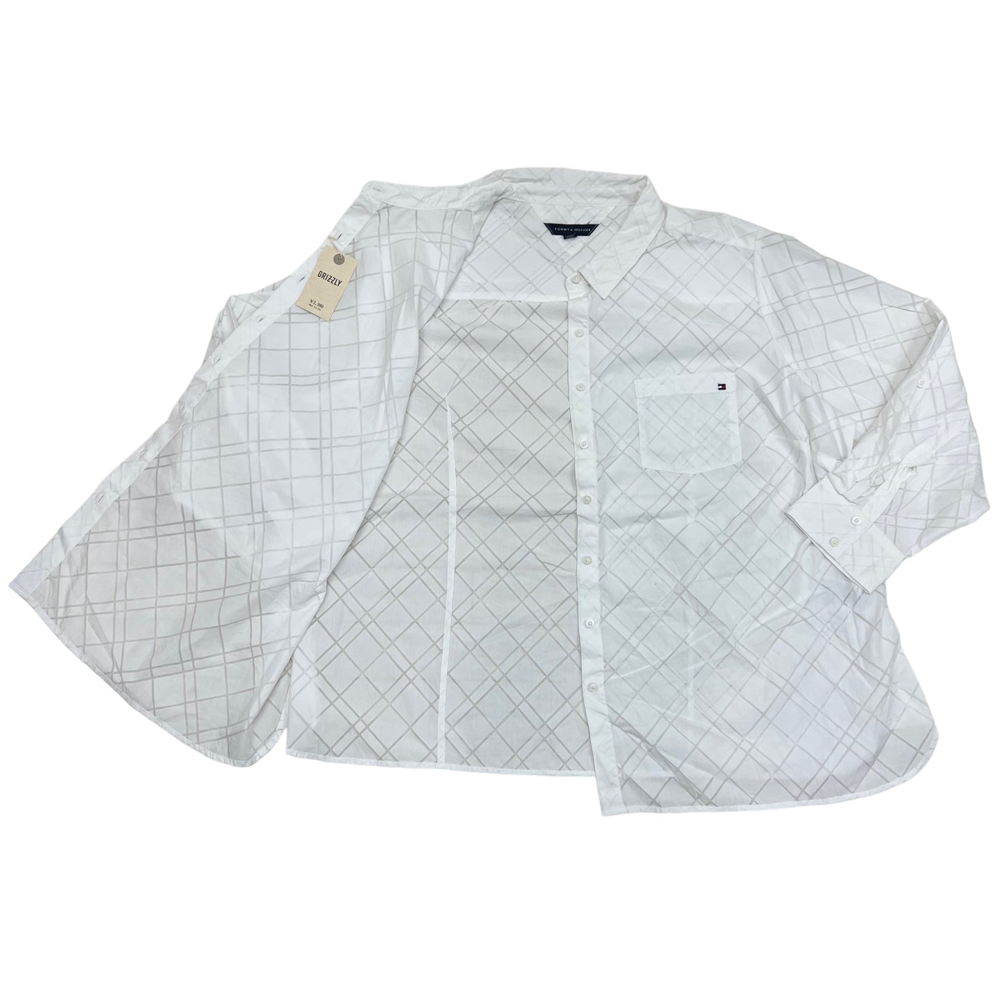 GM23 TOMMY HILFIGER トミーヒルフィガー 長袖 シャツ トップス ホワイト レディース 2X