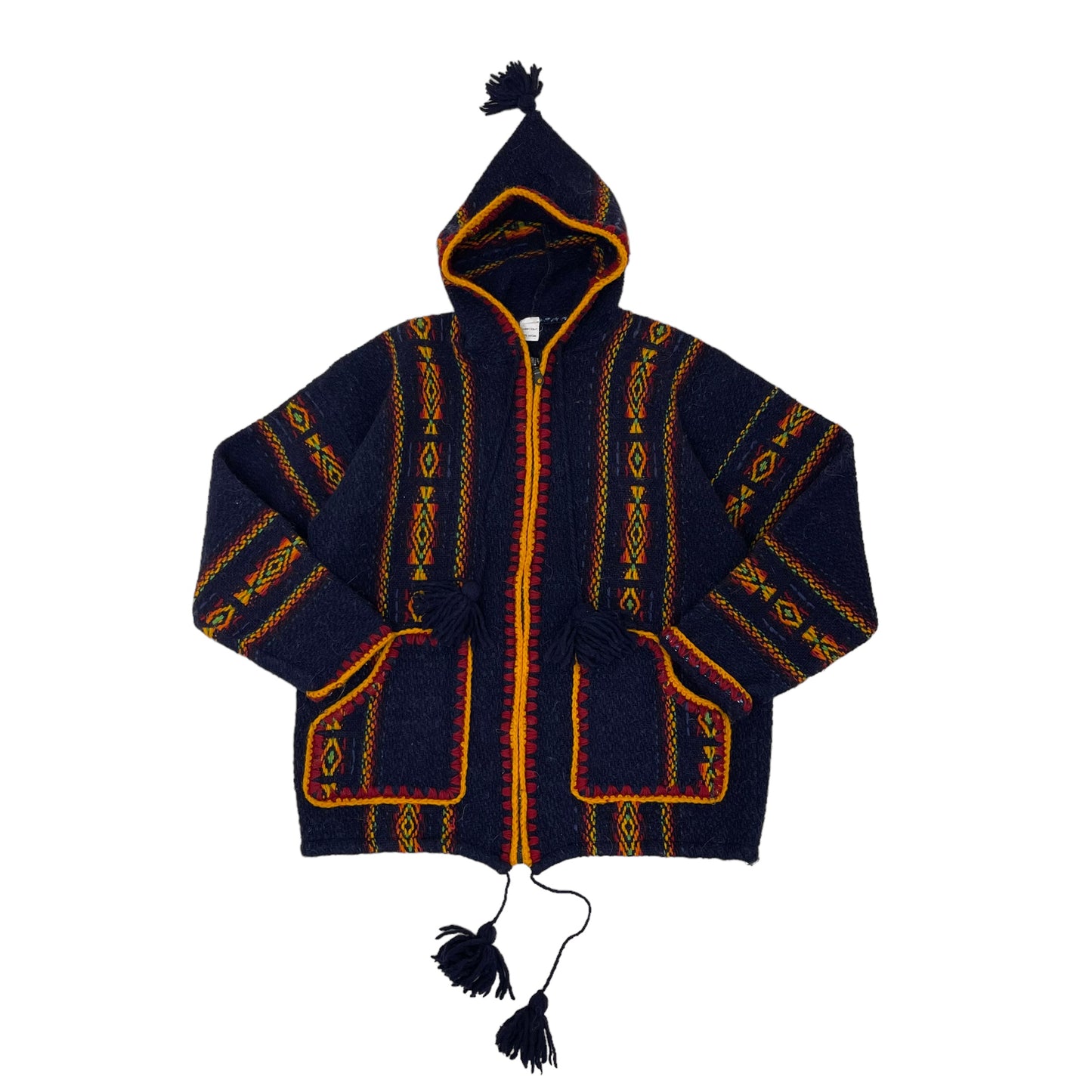 GC325 ECUADOR RAG JACKET
ラグカーディガン 羽織り ネイティブ柄 ジップアップ ネイビー系