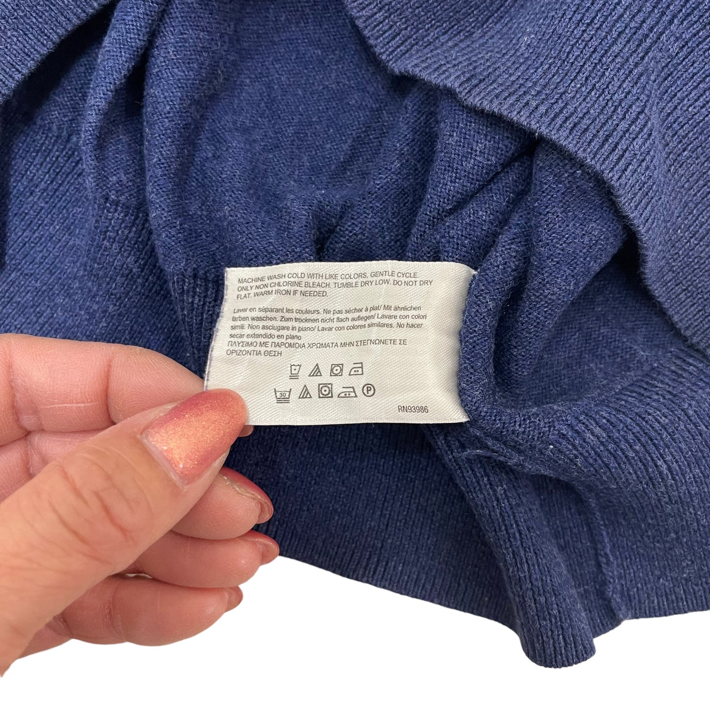 GC464 Brooks Brothers コットン100% ニットトップス トップス プルオーバー Vネック ネイビー メンズ サイズL
