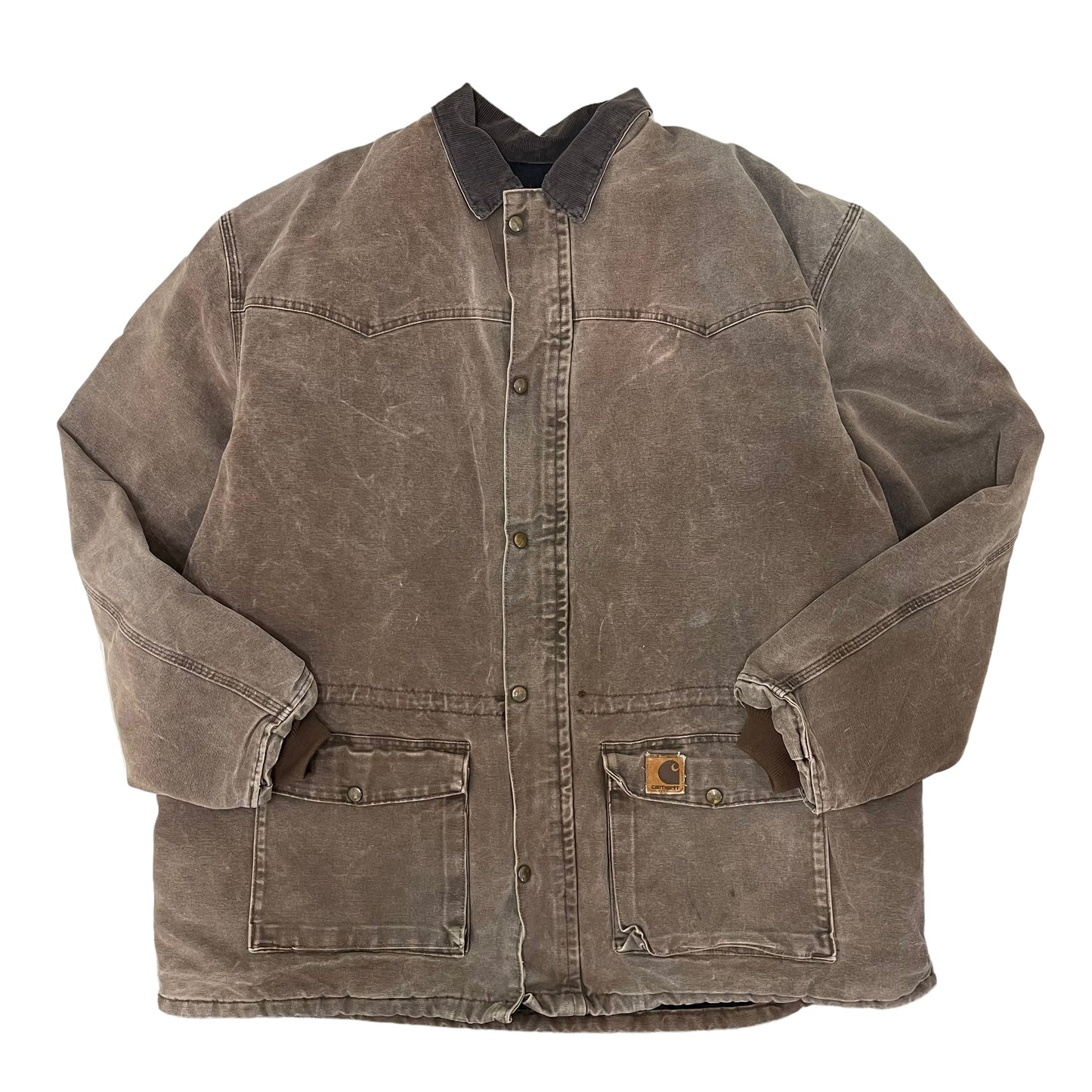 GC258 USA製 carhartt ダックジャケット ダック地 ジャケット 羽織り ブラウン メンズ サイズ2XL