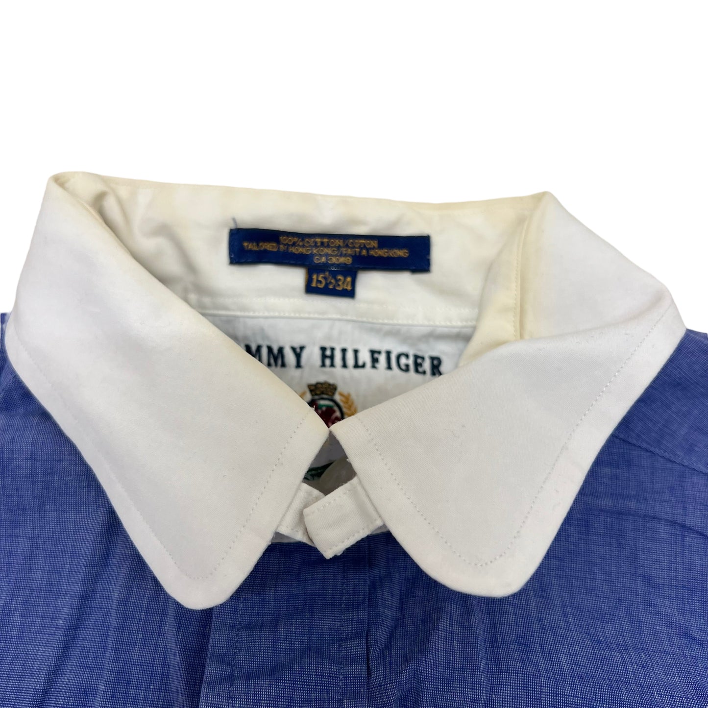 GM34 TOMMY HILFIGER トミーヒルフィガー 長袖 シャツ トップス ネイビー系 メンズ 実寸参考