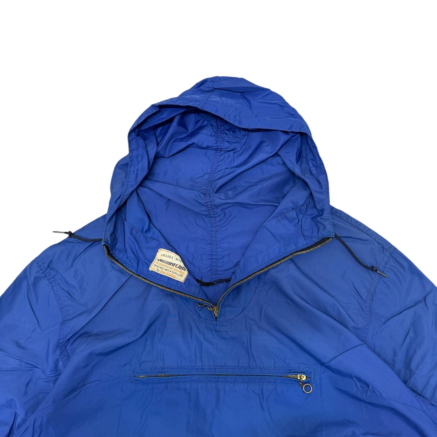 GC927 Blizzard Cloth アノラックパーカー ナイロンパーカー フーディーパーカー 防水パーカー ハーフジップ ブルー メンズ
