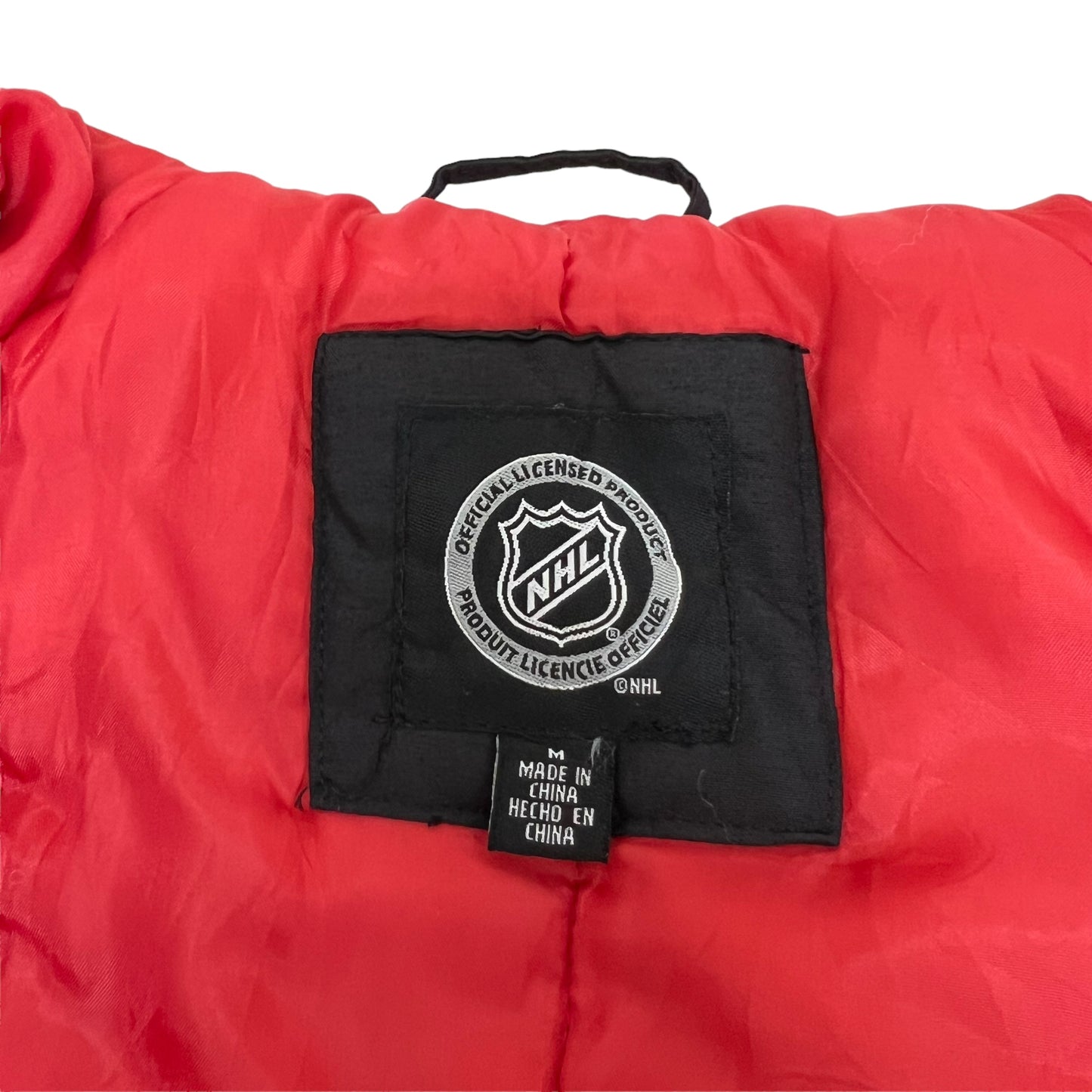 GM198 NHL CHICAGO BLACKHAWKS シカゴ ブラックホークス 長袖 ジップアップ トップス ブラック レッド メンズ M