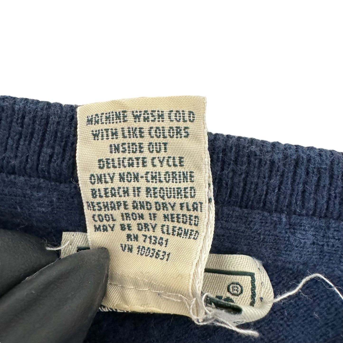 GC874 L.L.Bean エルエルビーン ニットセーター ニット セーター Vネック 長袖 ネイビー メンズ サイズXL