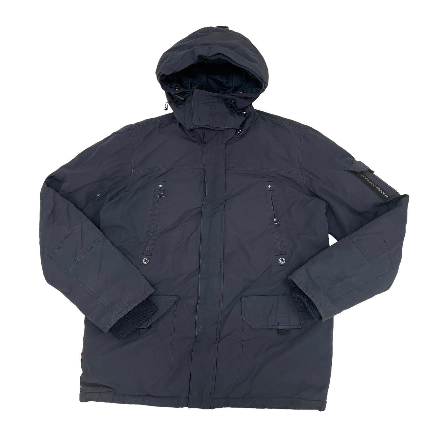 GM193 Levi's リーバイス 長袖 ジップアップ アウター トップス 羽織り 上着 ブラック系 メンズ 実寸参考