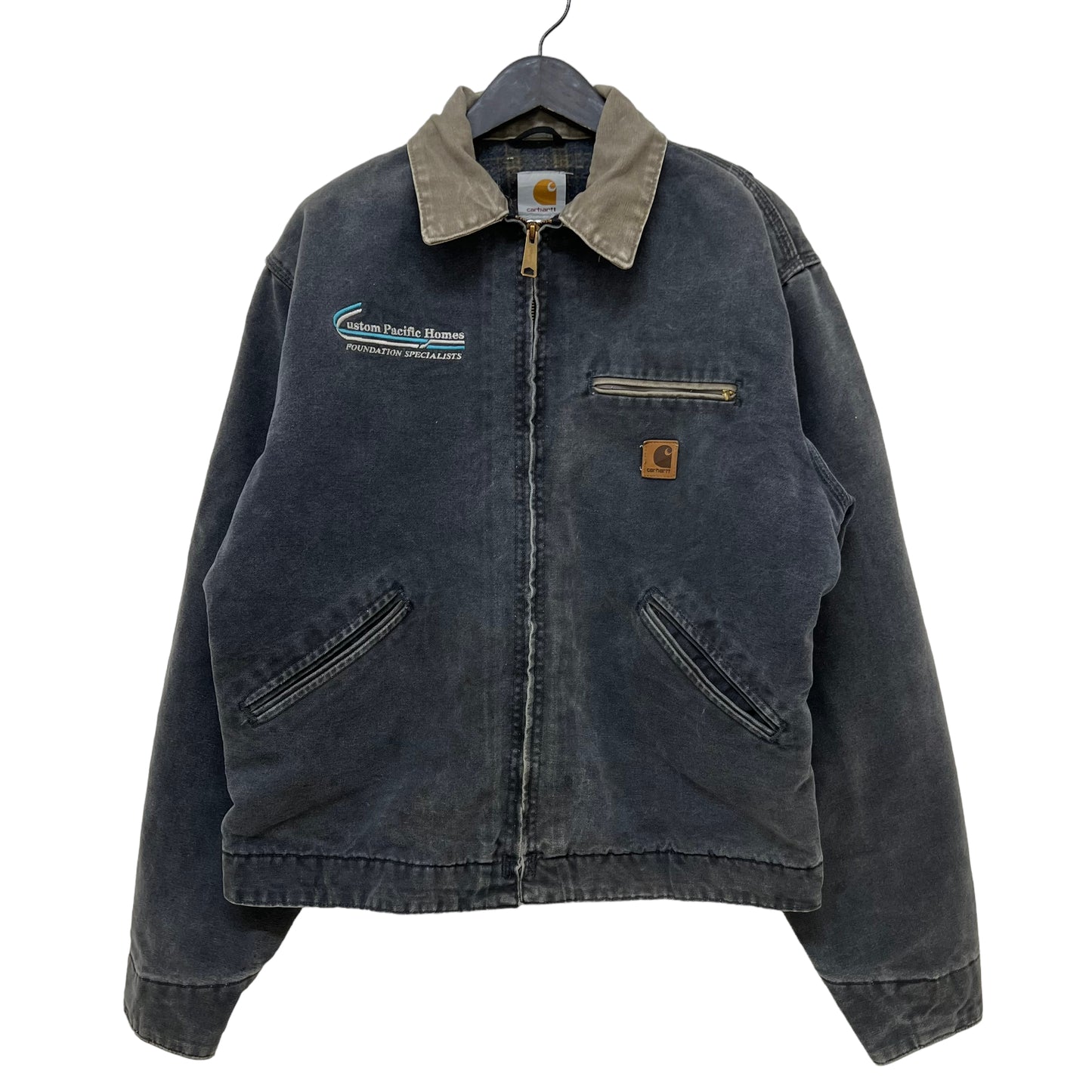 GM124 USA製 Carhartt カーハート 長袖 ジップアップ ダックジャケット 上着 羽織り トップス グレー系 メンズ 実寸参考