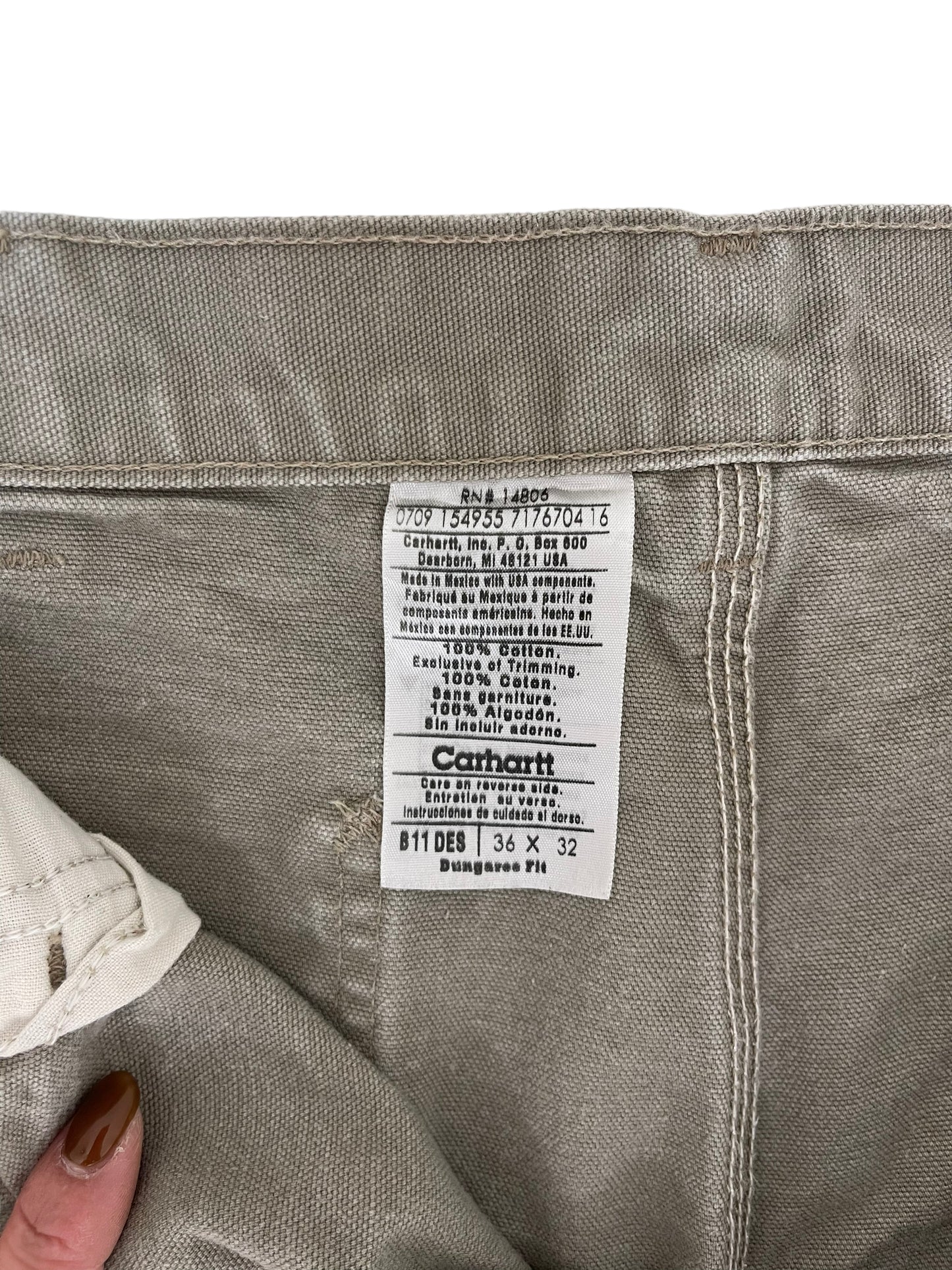 GC81 carhartt ダック生地 ダックパンツ ワークパンツ パンツ グレー メンズ サイズ36×32