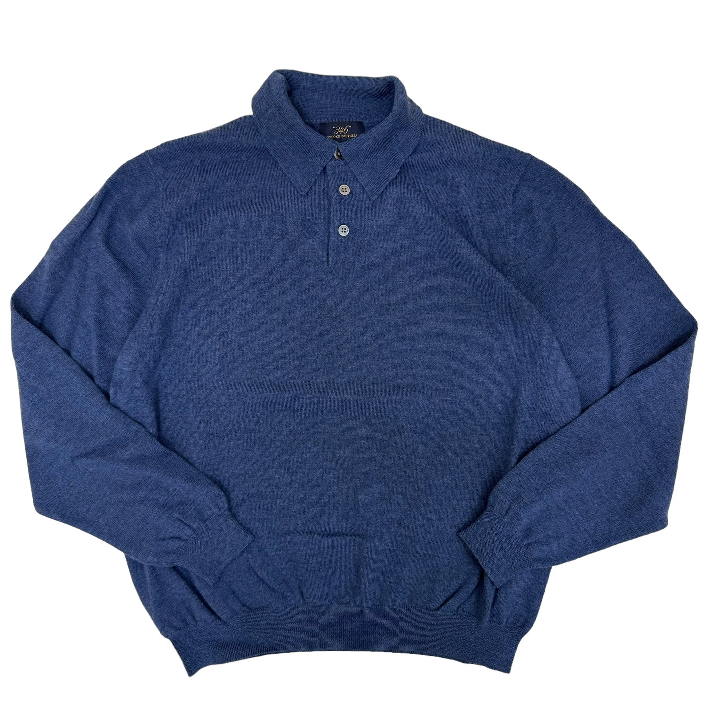 GC880 BROOKS BROTHERS 346ブルックスブラザーズ ニットセーター ウールニット ニット ハーフボタン インディゴブルー メンズ サイズM