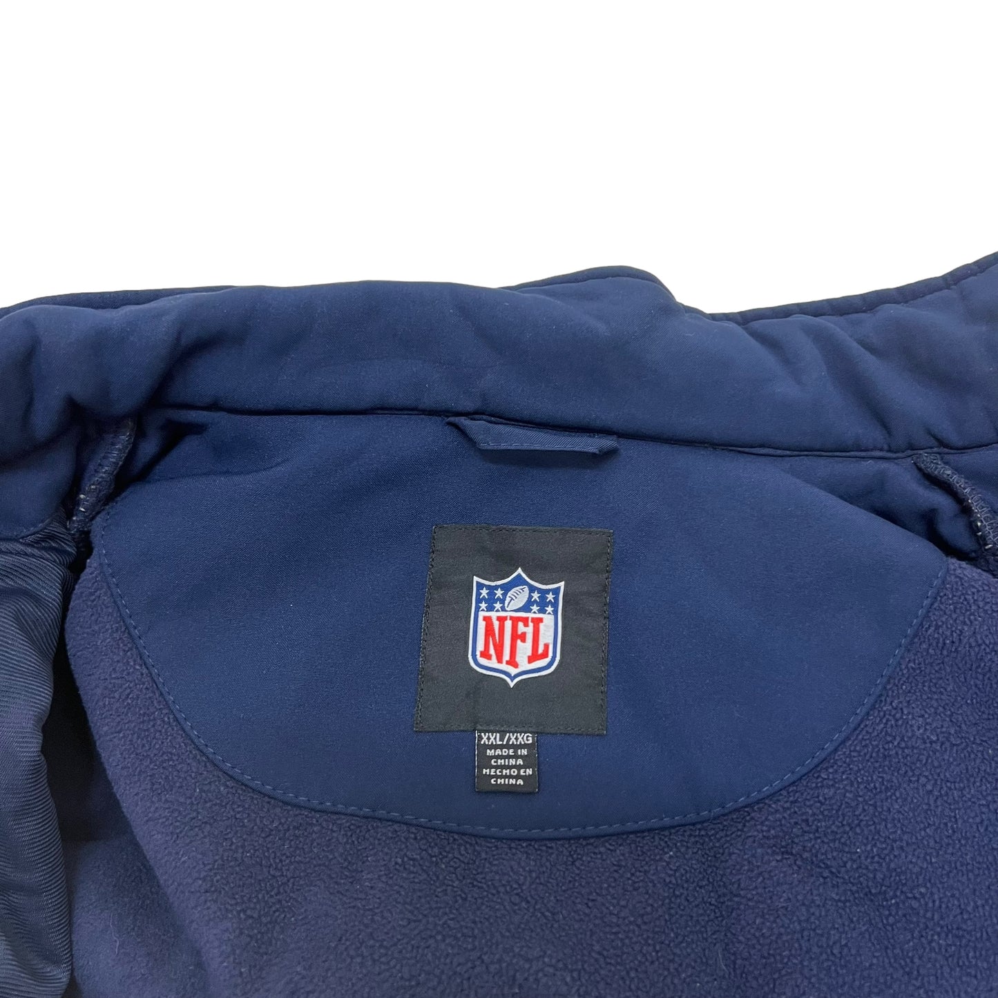 GM192 NFL ナショナルフットボールリーグ 長袖 ジップアップ ジャケット 上着 羽織り トップス ネイビー メンズ XXL