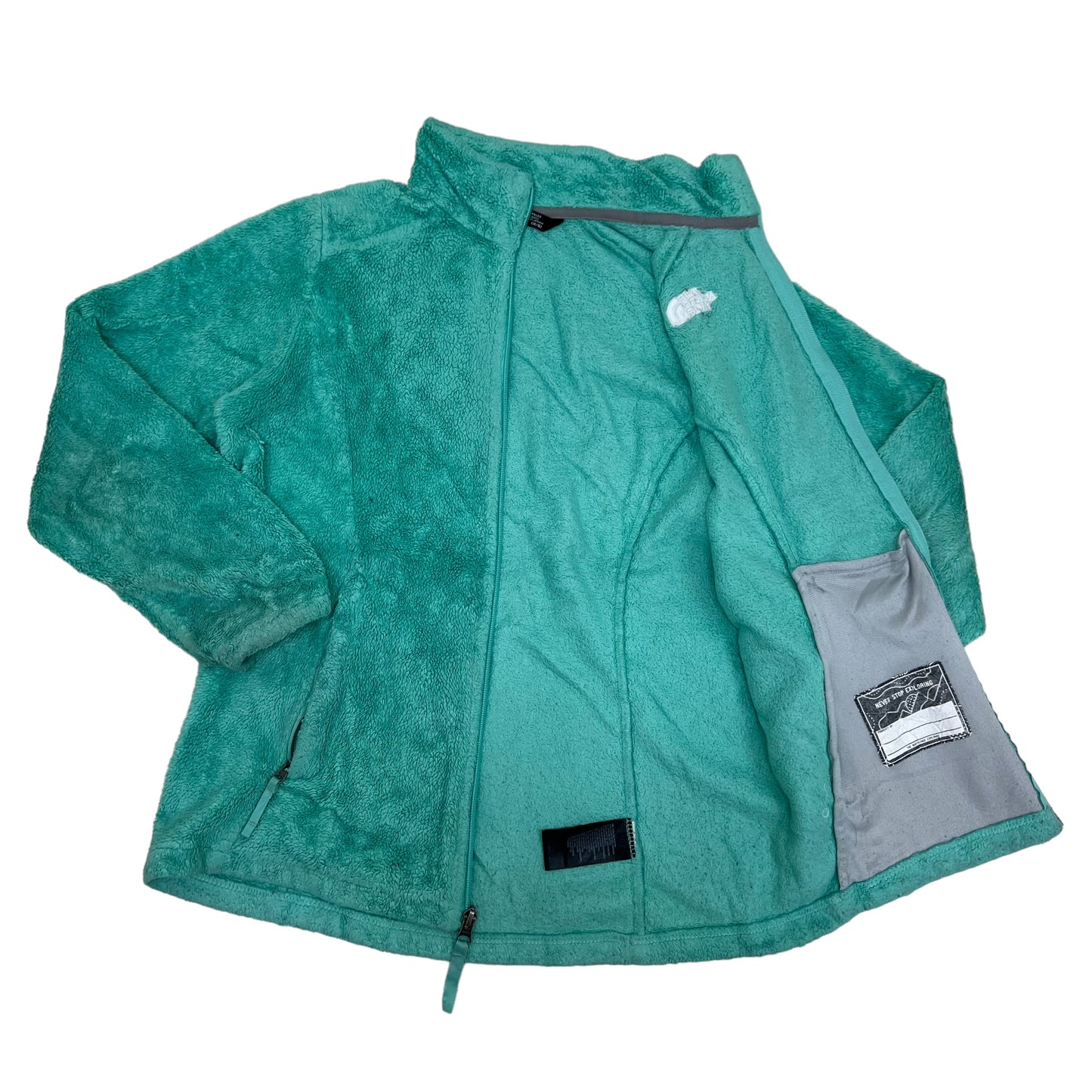 GM364 THE NORTH FACE ザノースフェイス 長袖 ジップアップ フリース ジャケット 上着 羽織り トップス グリーン系 キッズ 子供服 L