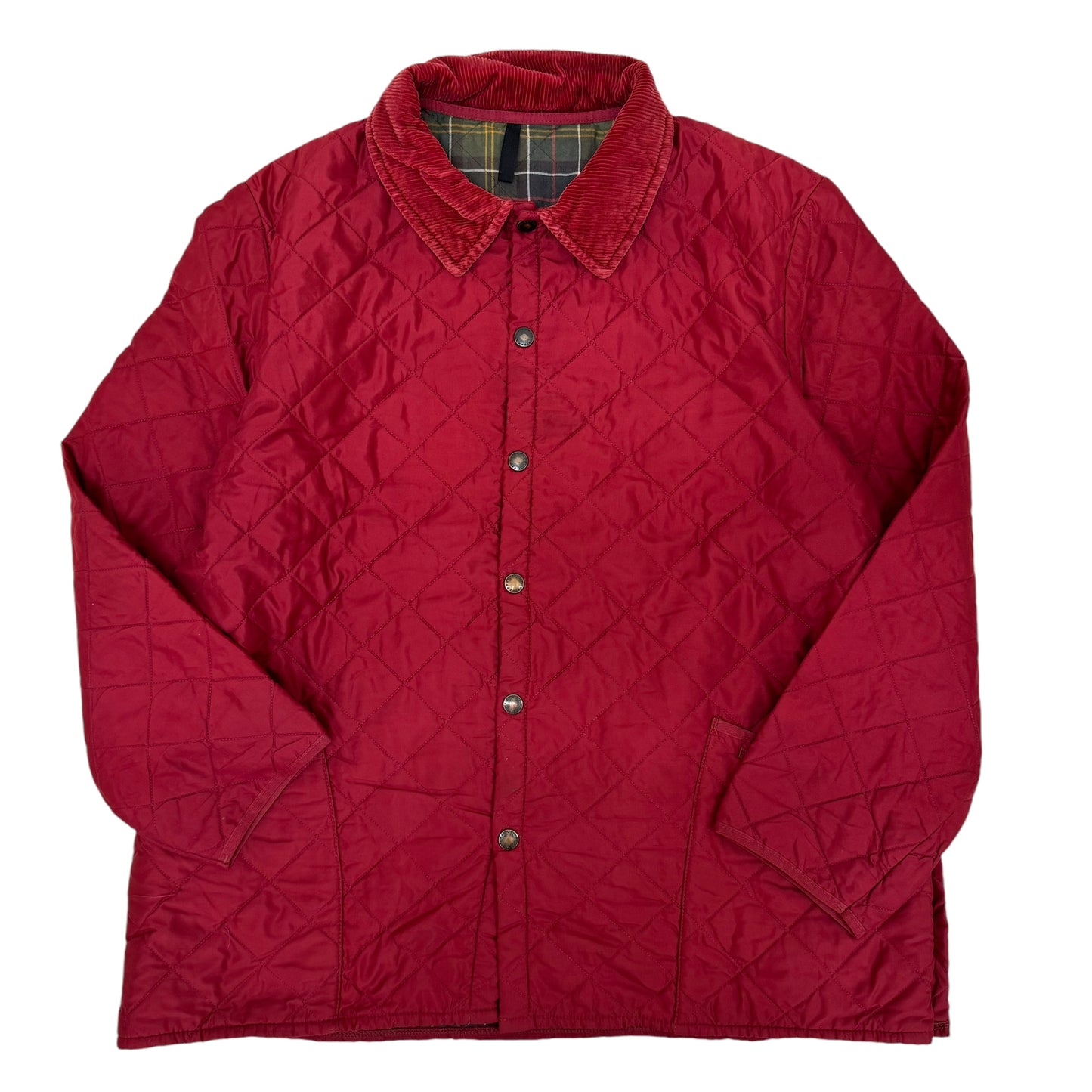 GC938 Barbour バブアー キルティングジャケット ジャケット 襟元コーデュロイ 上着 トップス 羽織り ボルドー メンズ