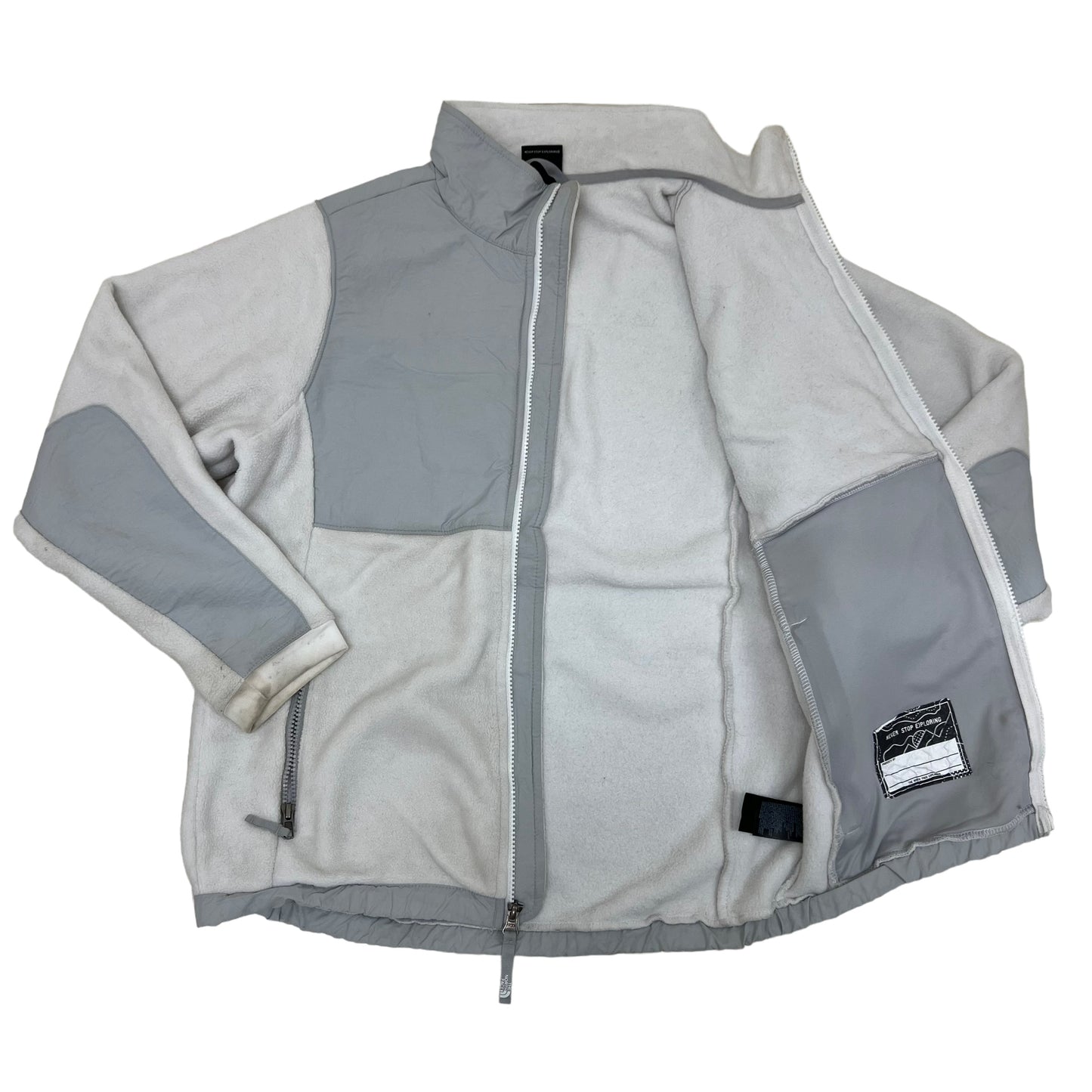 GM391 THE NORTH FACE ザノースフェイス 長袖 フリース ジャケット 上着 羽織り トップス グレー キッズ 子供服 XL