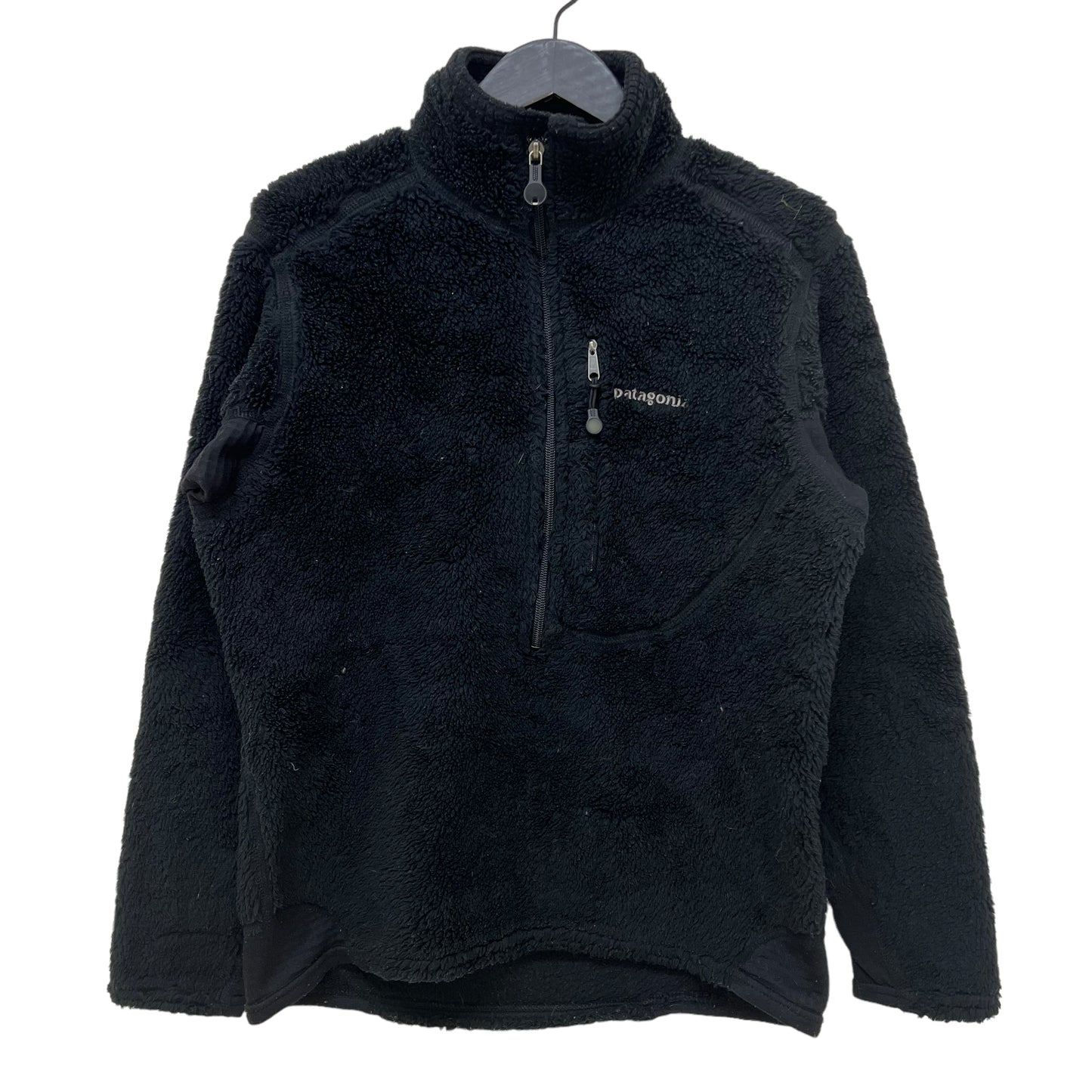 GM302 USA製 patagonia パタゴニア 長袖 ハーフ ジップアップ フリース トップス プルオーバー ブラック メンズ XS