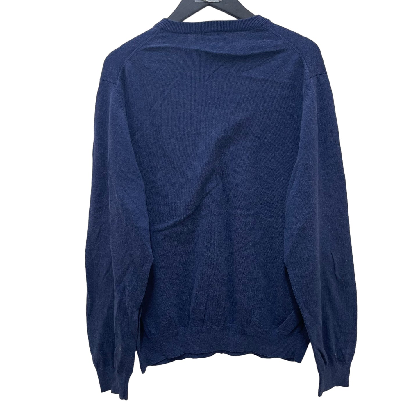 GC464 Brooks Brothers コットン100% ニットトップス トップス プルオーバー Vネック ネイビー メンズ サイズL