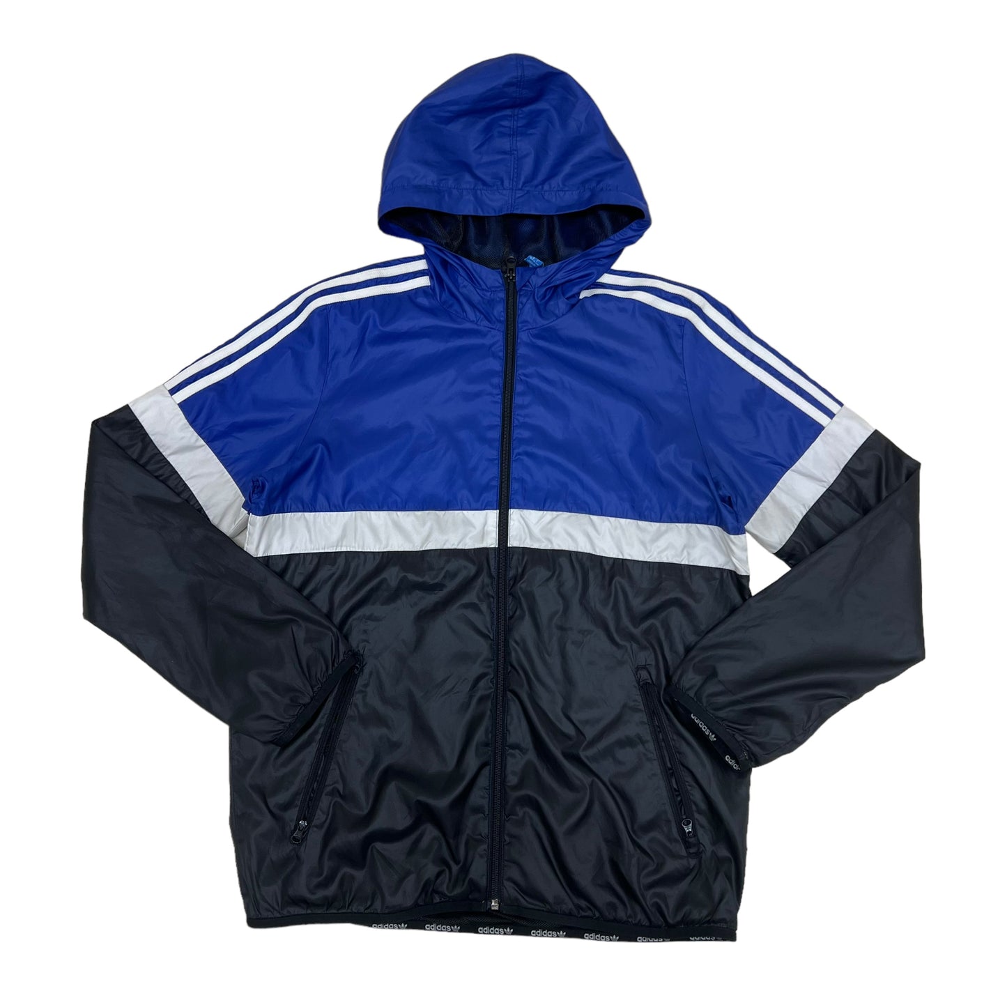 GM335 adidas アディダス 長袖 ジップアップ ジャケット 上着 羽織り トップス ブラック ネイビー キッズ 子供服 160
