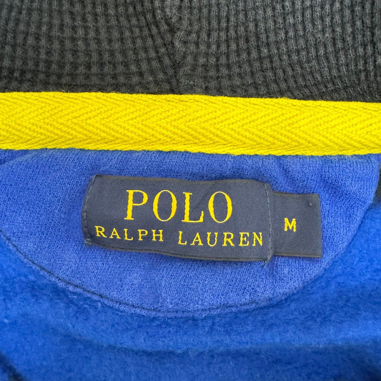 GC921 POLO RALPH LAUREN ポロ ラルフ ローレン ラガーパーカー パーカー フーディートップス ハーフボタン ボーダー柄 長袖 ブルー×ブラック メンズ サイズM