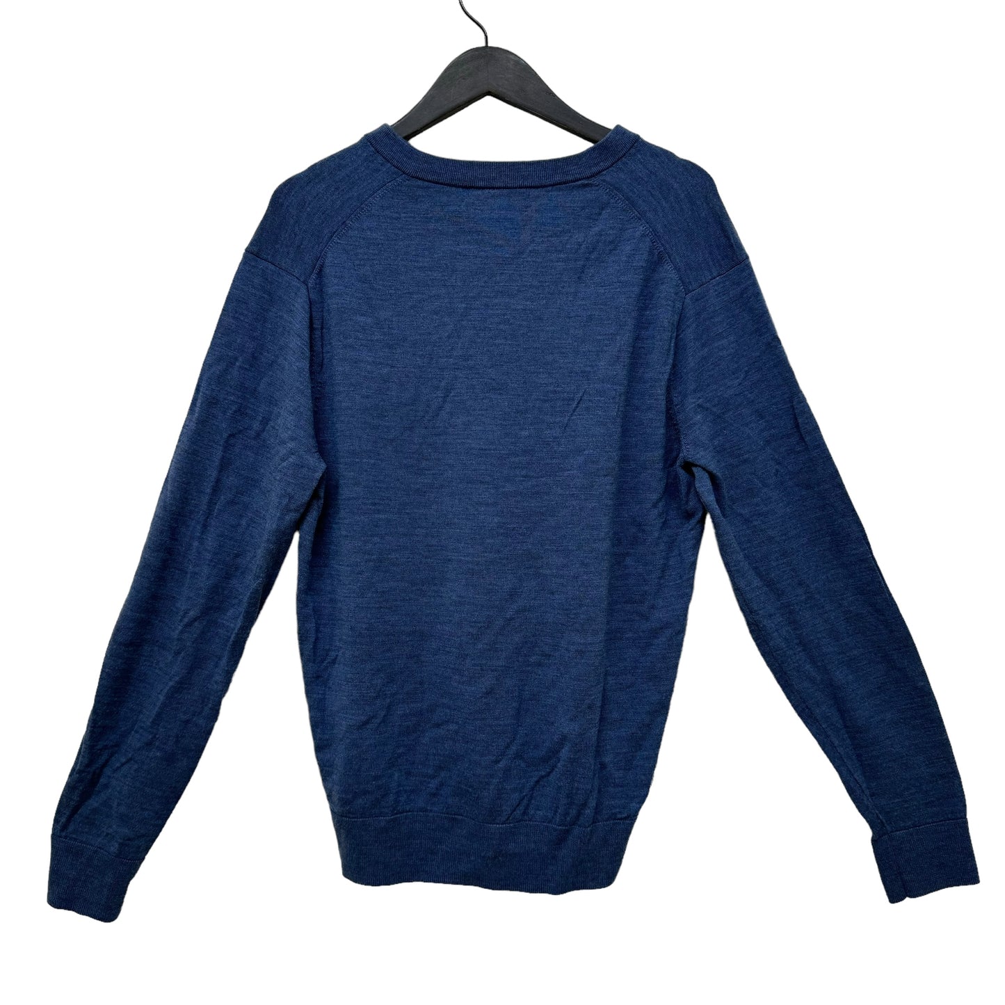 GC857 BROOKS BROTHERS ブルックスブラザーズ ウール100% ニット セーター Vネック 長袖 インディゴブルー系 メンズ サイズM