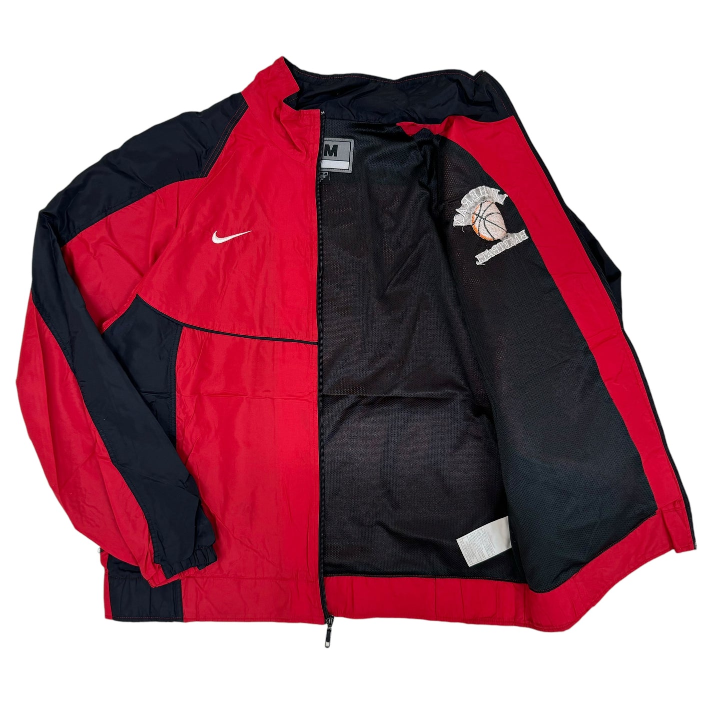 GC954 NIKE ナイキ LUTHERAN BASKETBALL ナイロンジャケット ジャケット 羽織り ユニフォーム ジップアップジャケット 長袖 レッド メンズ サイズM