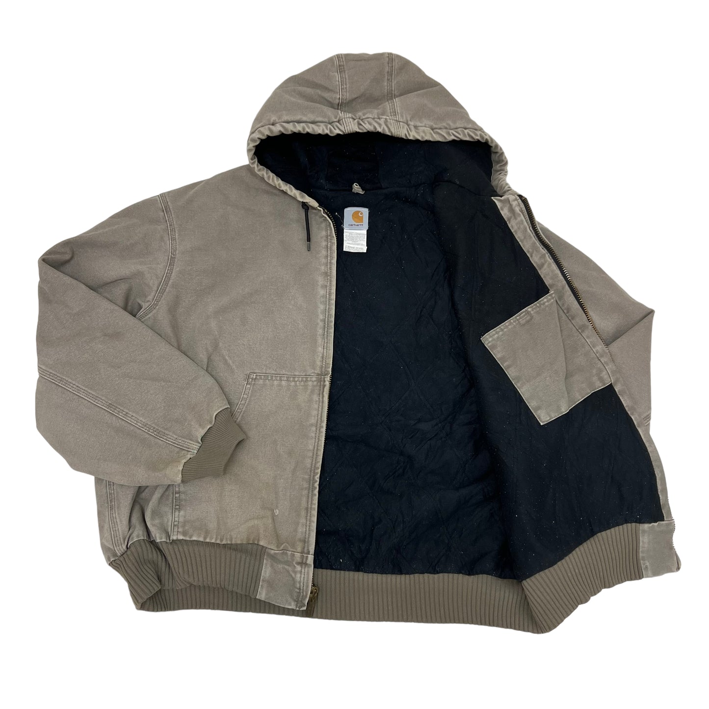 GM125 Carhartt カーハート 長袖 ジップアップ ダックジャケット 上着 羽織り トップス グレージュ系 メンズ 実寸参考