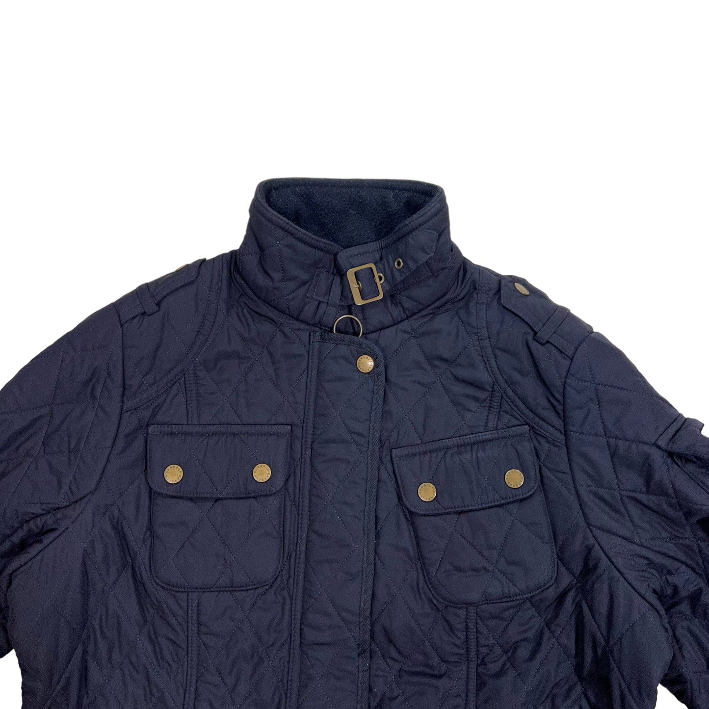 GM103 Barbour バブアー 長袖 ジップアップ キルティング ジャケット トップス ネイビー レディース 12