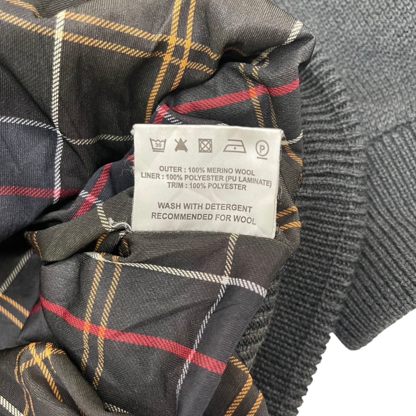 GC233 Barbour ニット セーター ハーフジップアップ トップス エルボーパッチ ダークグレー ウール100% メンズ サイズXXL