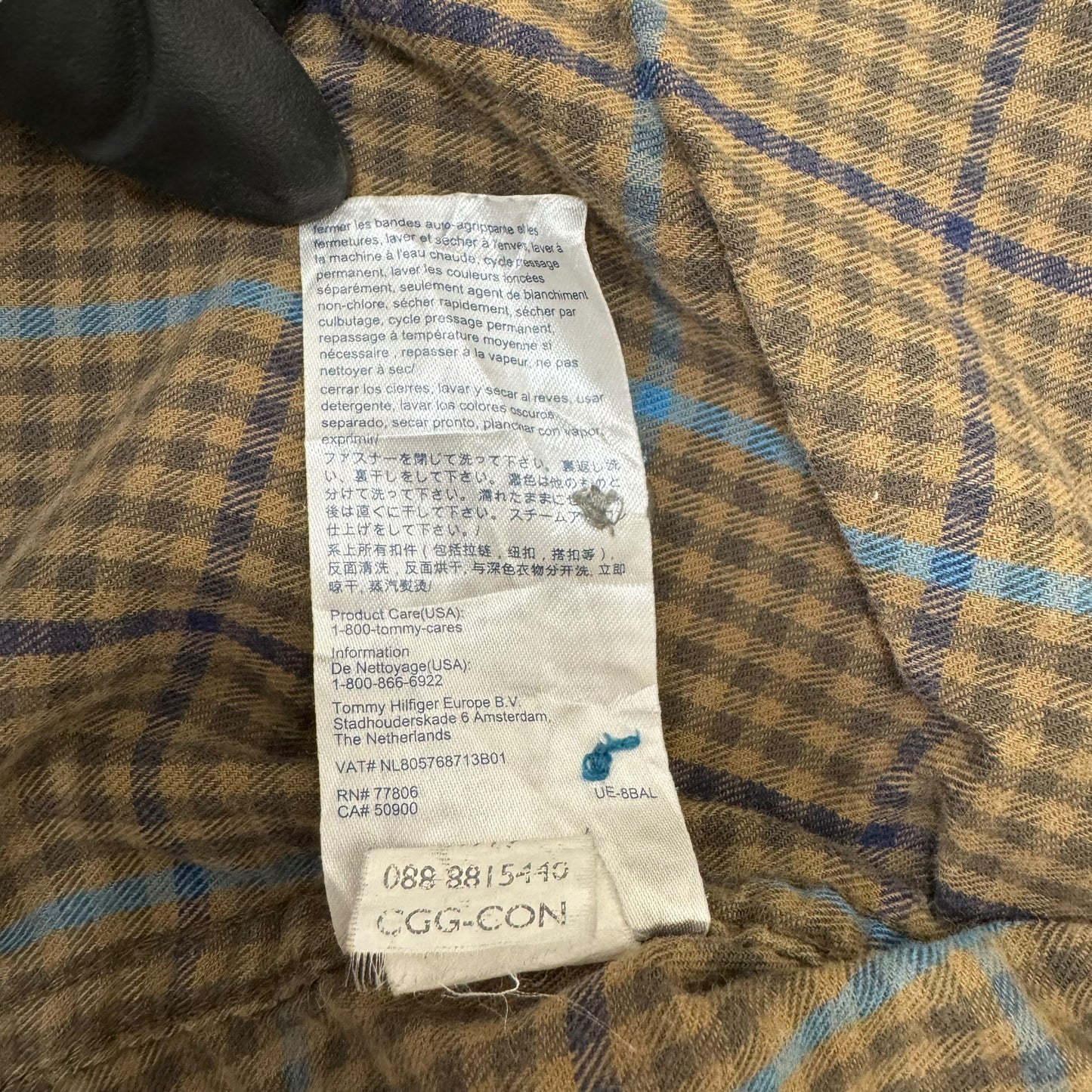 GC835 TOMMY HILFIGER トミーヒルフィガー チェックシャツ シャツ デザインシャツ 長袖 カーキ メンズ サイズL