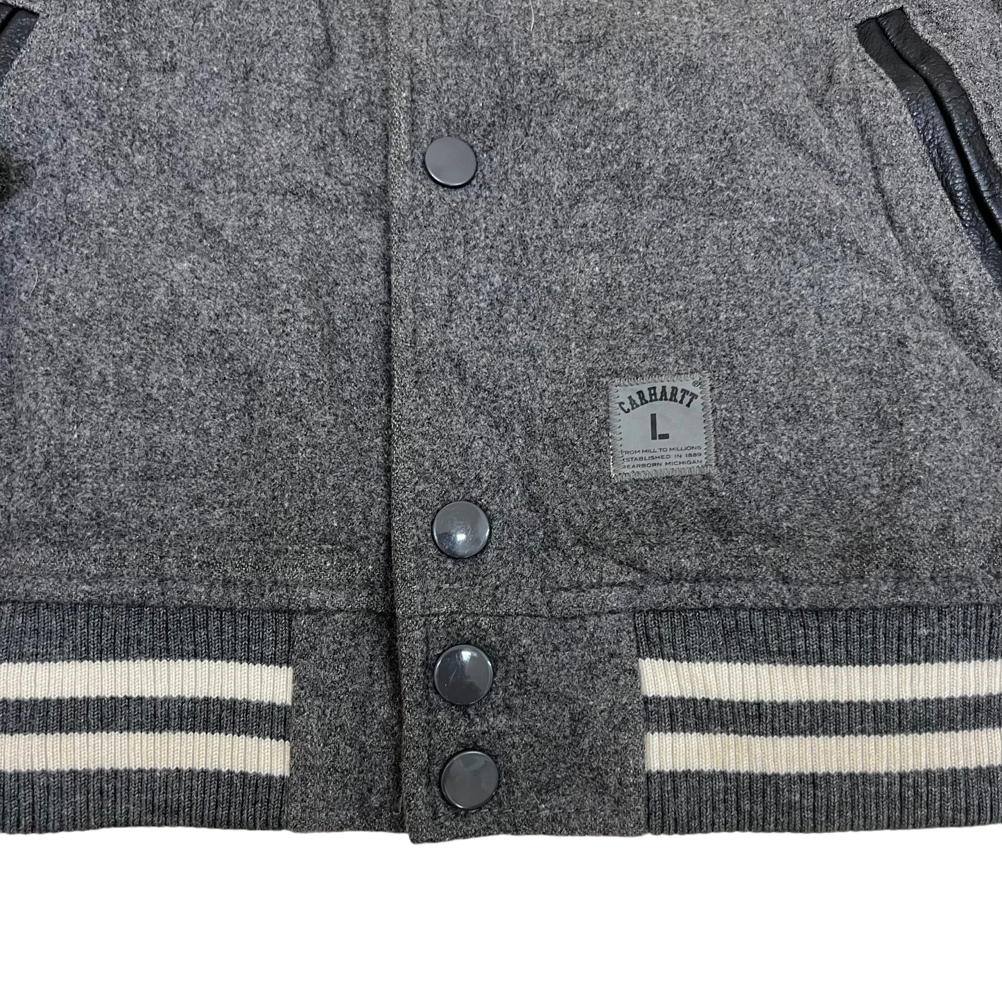 GM128 Carhartt カーハート 長袖 スナップボタン ジャケット 上着 羽織り トップス グレー系 メンズ L