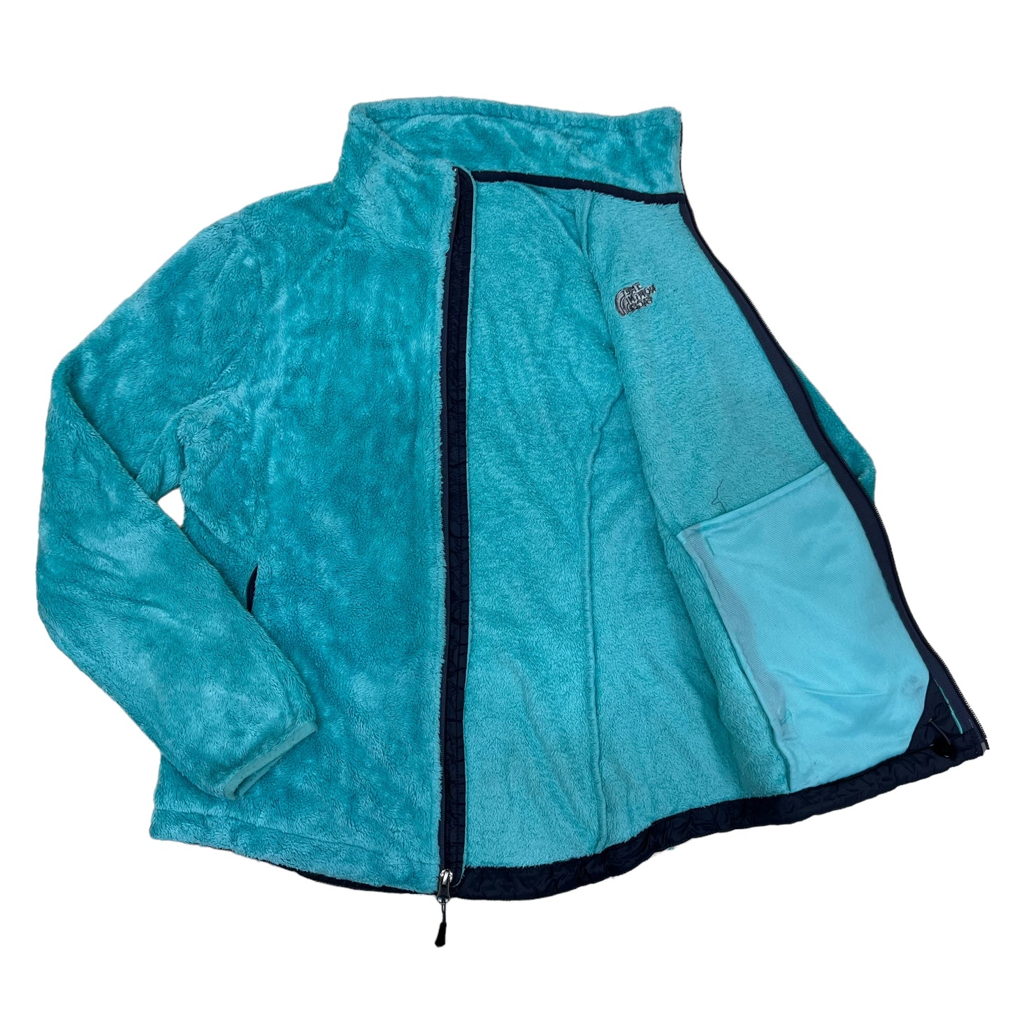 GM393 THE NORTH FACE ザノースフェイス 長袖 ジップアップ フリース ジャケット 上着 羽織り トップス 水色系 レディース M