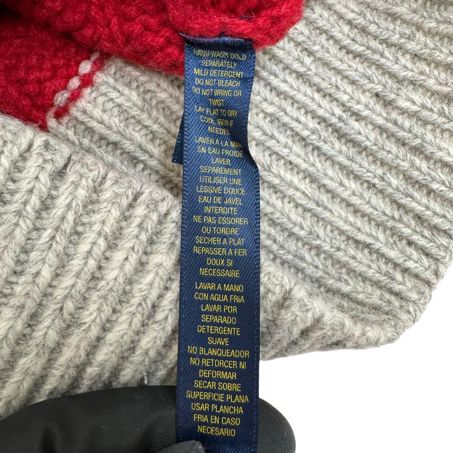 GC909 RALPH LAUREN RUGBY ラルフローレンラグビー ウール100% ニットセーター セーター プルオーバー 長袖 レッド系 グレー系 ボーダー メンズ サイズM