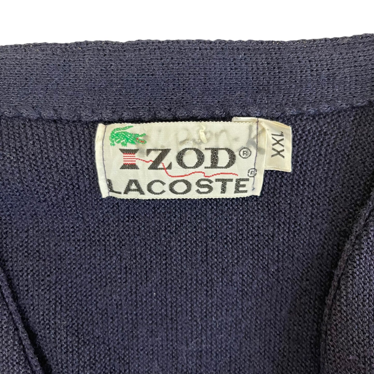 GC415 LACOSTE IZOD カーディガン 羽織り ネイビー メンズ サイズXXL