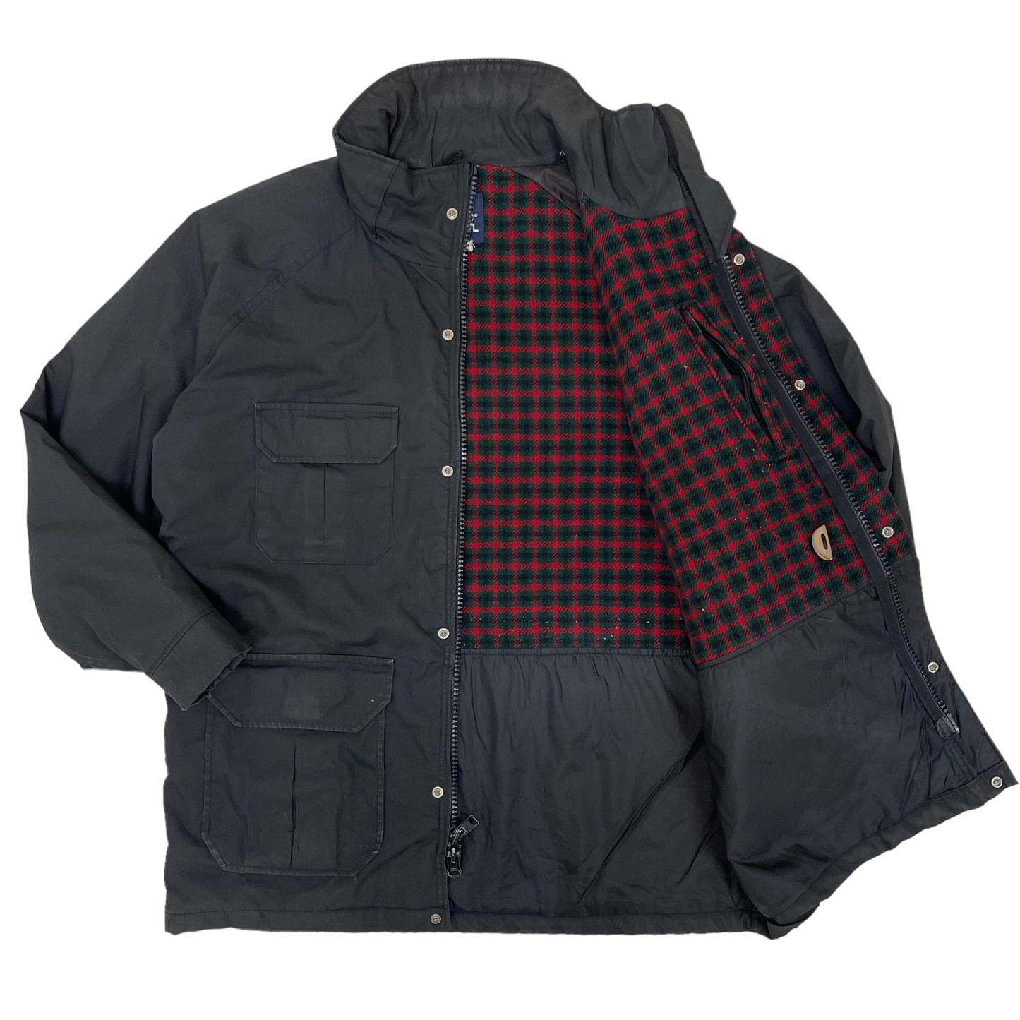 GC426 USA製 WOOLRICH ジップアップジャケット マウンテンパーカー ジップアップ ダークグレー メンズ サイズL