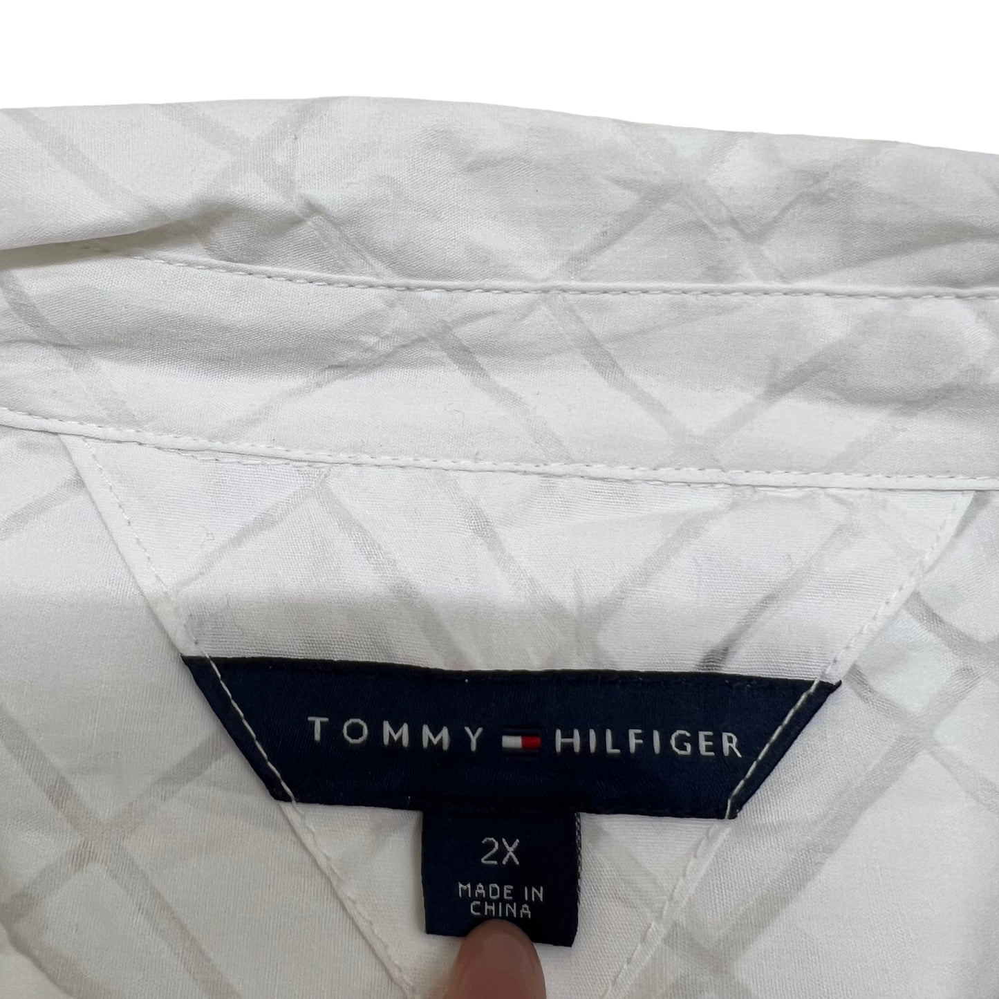 GM23 TOMMY HILFIGER トミーヒルフィガー 長袖 シャツ トップス ホワイト レディース 2X