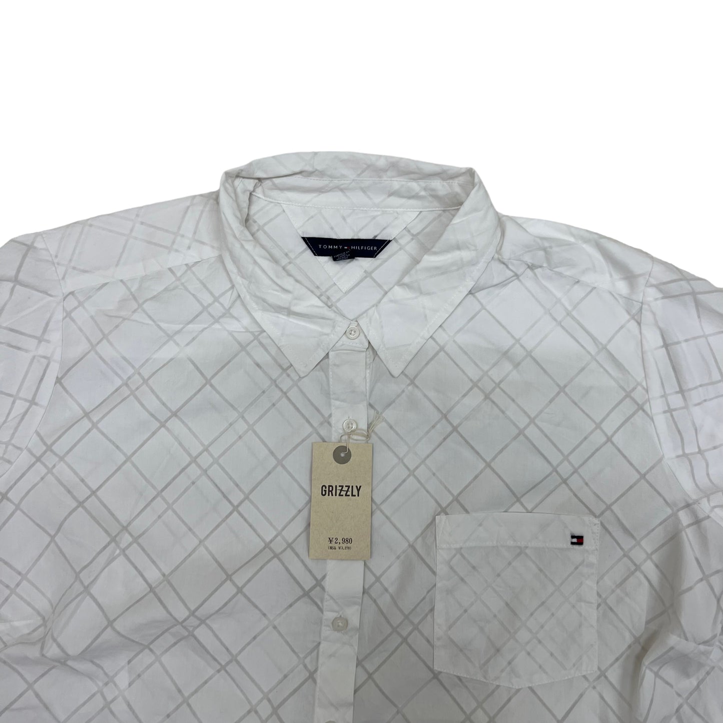 GM23 TOMMY HILFIGER トミーヒルフィガー 長袖 シャツ トップス ホワイト レディース 2X