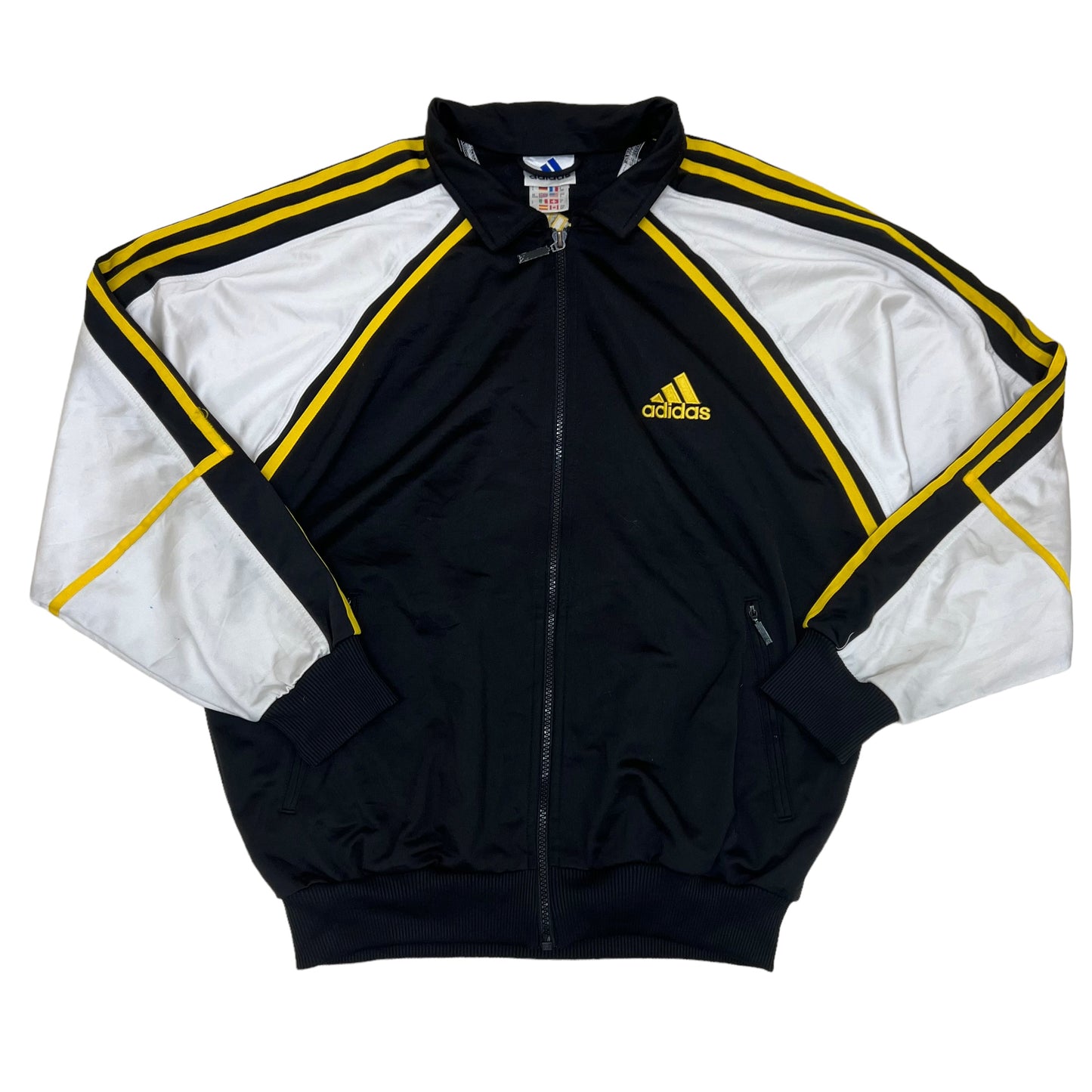 GM222 adidas アディダス 長袖 ジップアップ ジャージ 上着 羽織り トップス ブラック系 メンズ S