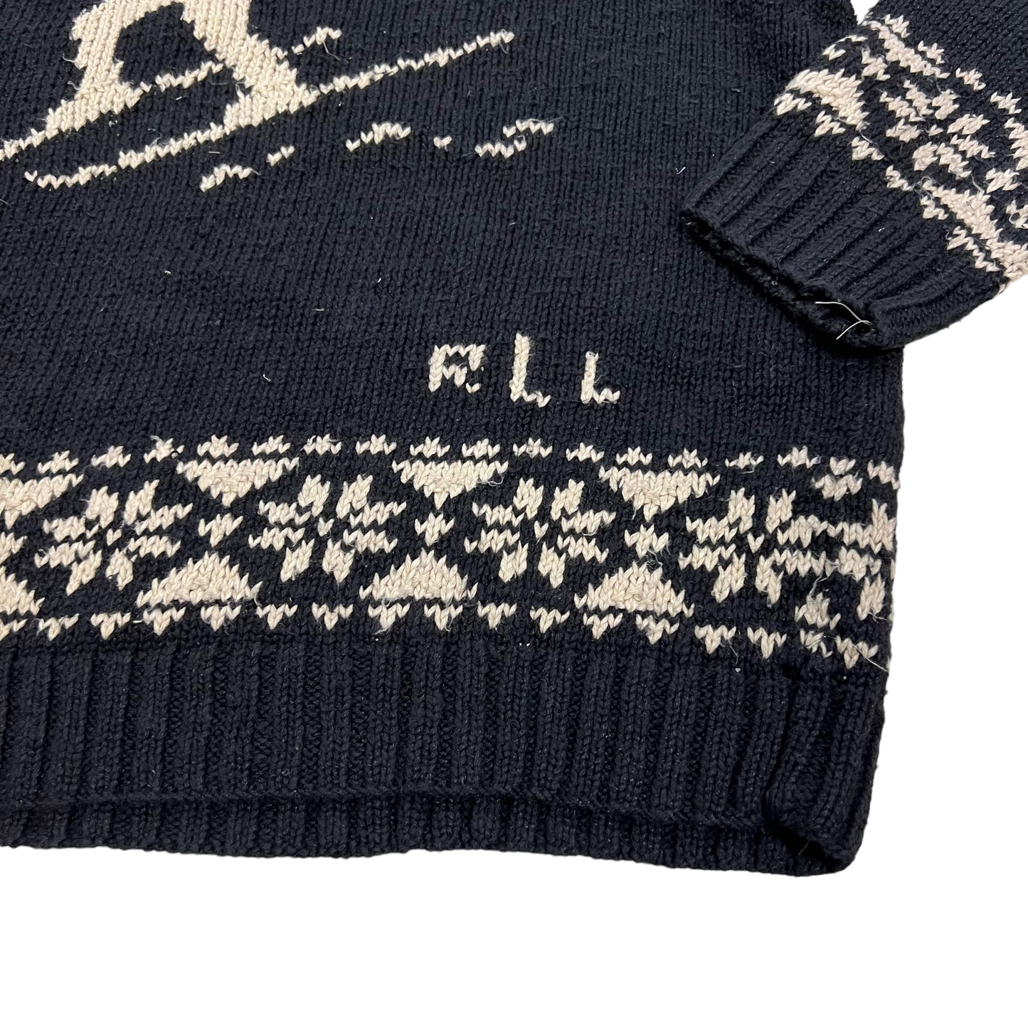 GM113 LAUREN RALPH LAUREN ローレン ラルフ ローレン 長袖 ニット セーター ブラック メンズ L