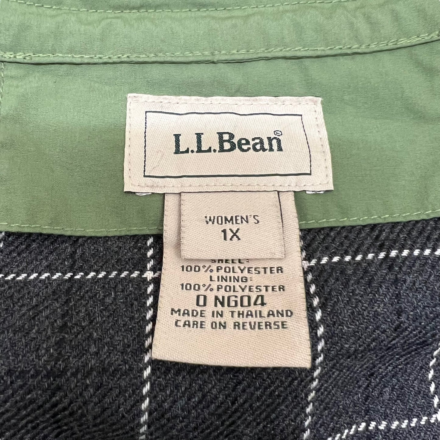 GM90 L.L.Bean エルエルビーン 長袖 ジップアップ コート アウター グリーン レディース 1X