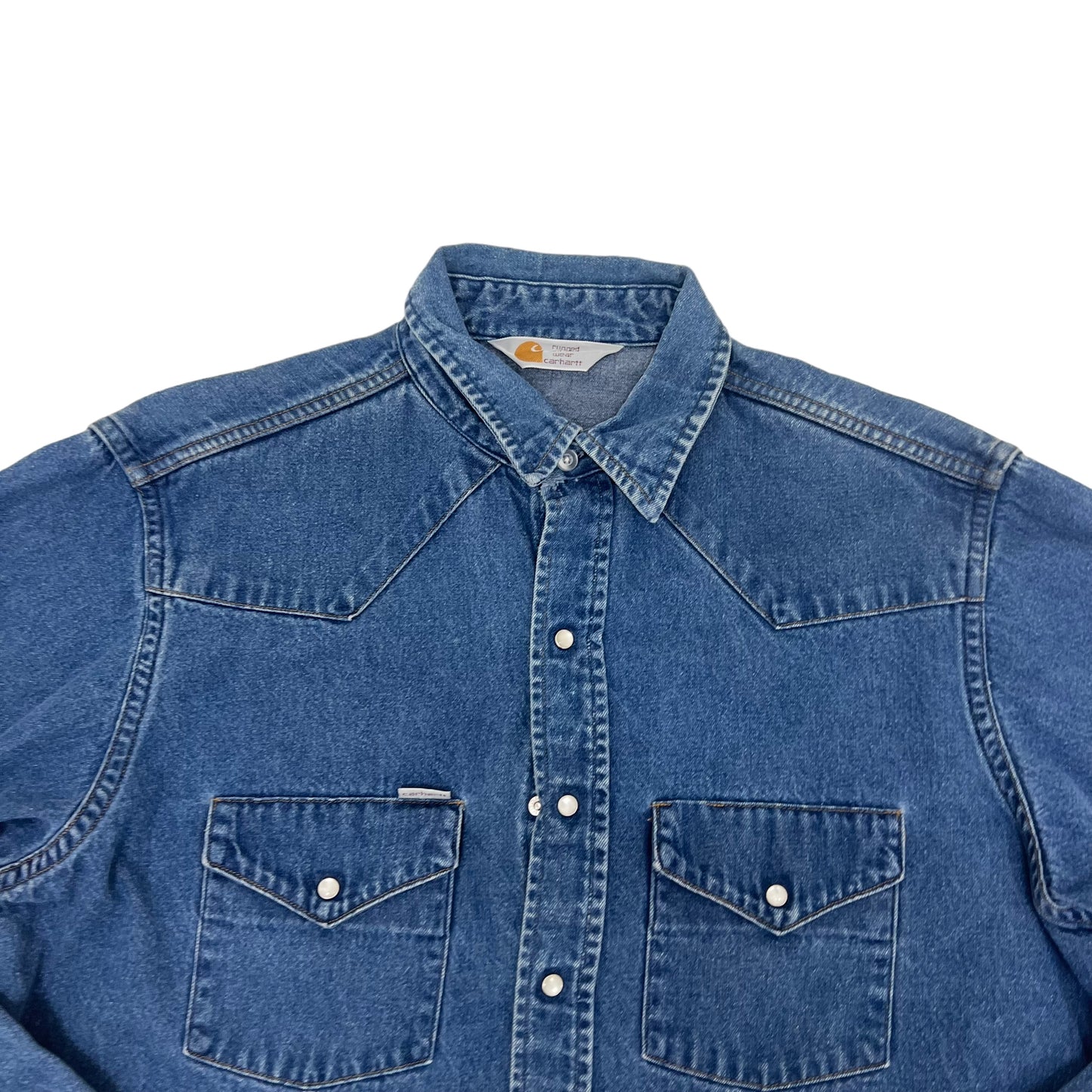GM353 Carhartt カーハート 長袖 デニム シャツ ジャケット 上着 羽織り トップス ネイビー メンズ 実寸参考
