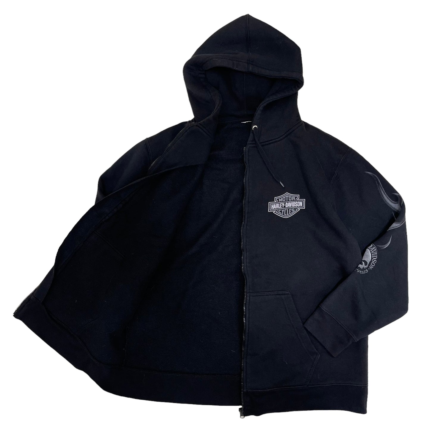 GC214 HARLEY-DAVIDSON ジップアップパーカー パーカー フーディー ブラック メンズ