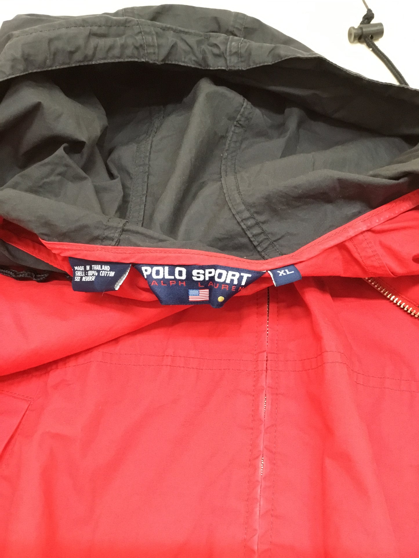 GC941 POLO SPORT RALPH LAUREN ポロスポーツ コットンジャケット コットン 綿 100% フーディージャケット ジップアップジャケット ジャケット 長袖 レッド メンズ サイズXL