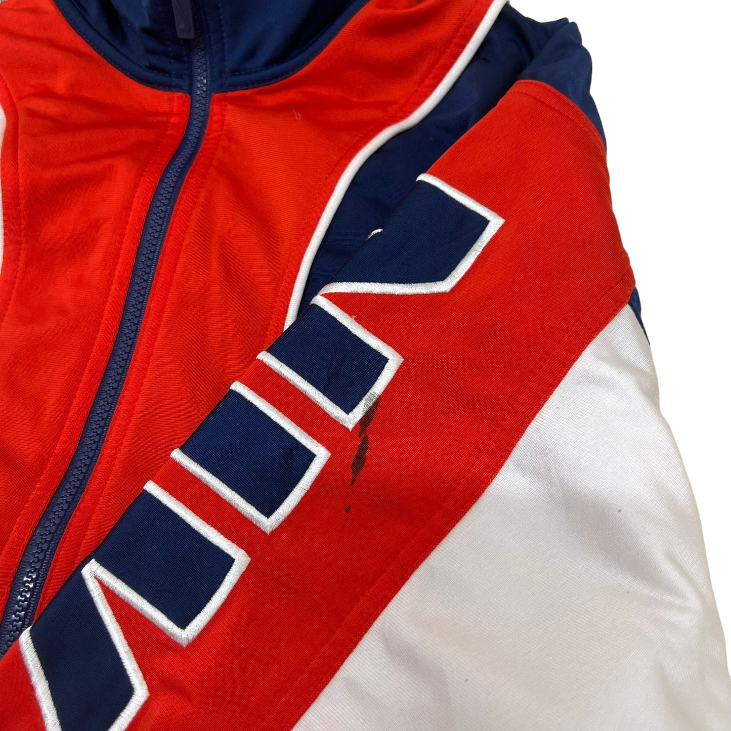 GM224 NIKE ナイキ 長袖 ジップアップ ジャージ 上着 羽織り トップス ネイビー系 レッド系 メンズ M